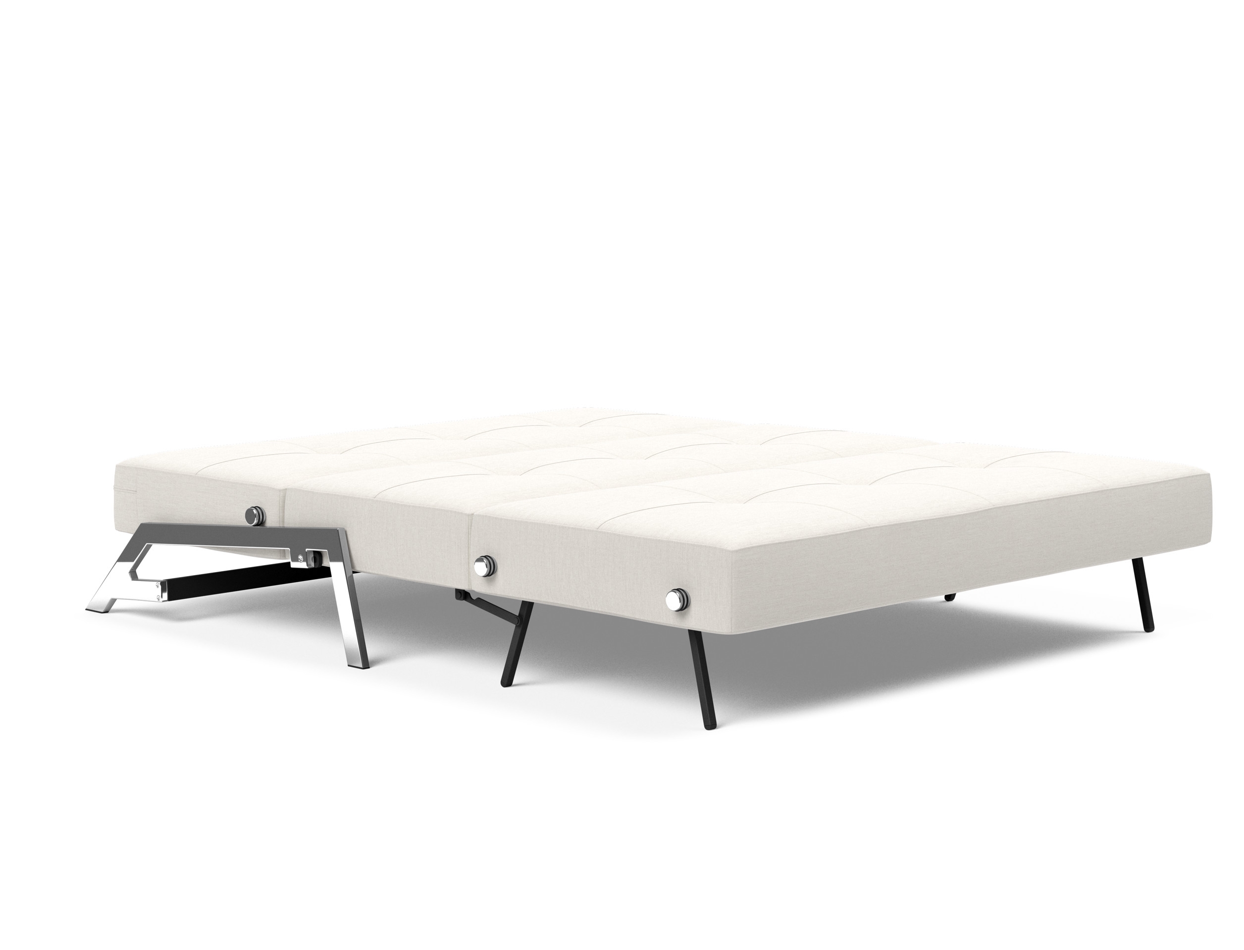 Cubed Deluxe Fabric Sofa Bed w/Chrome Legs, Queen Size