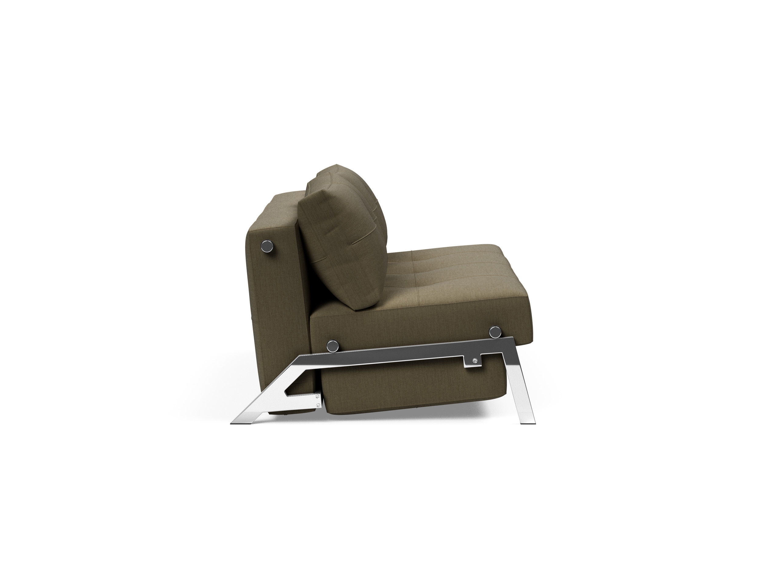 Cubed Deluxe Fabric Sofa Bed w/Chrome Legs, Queen Size