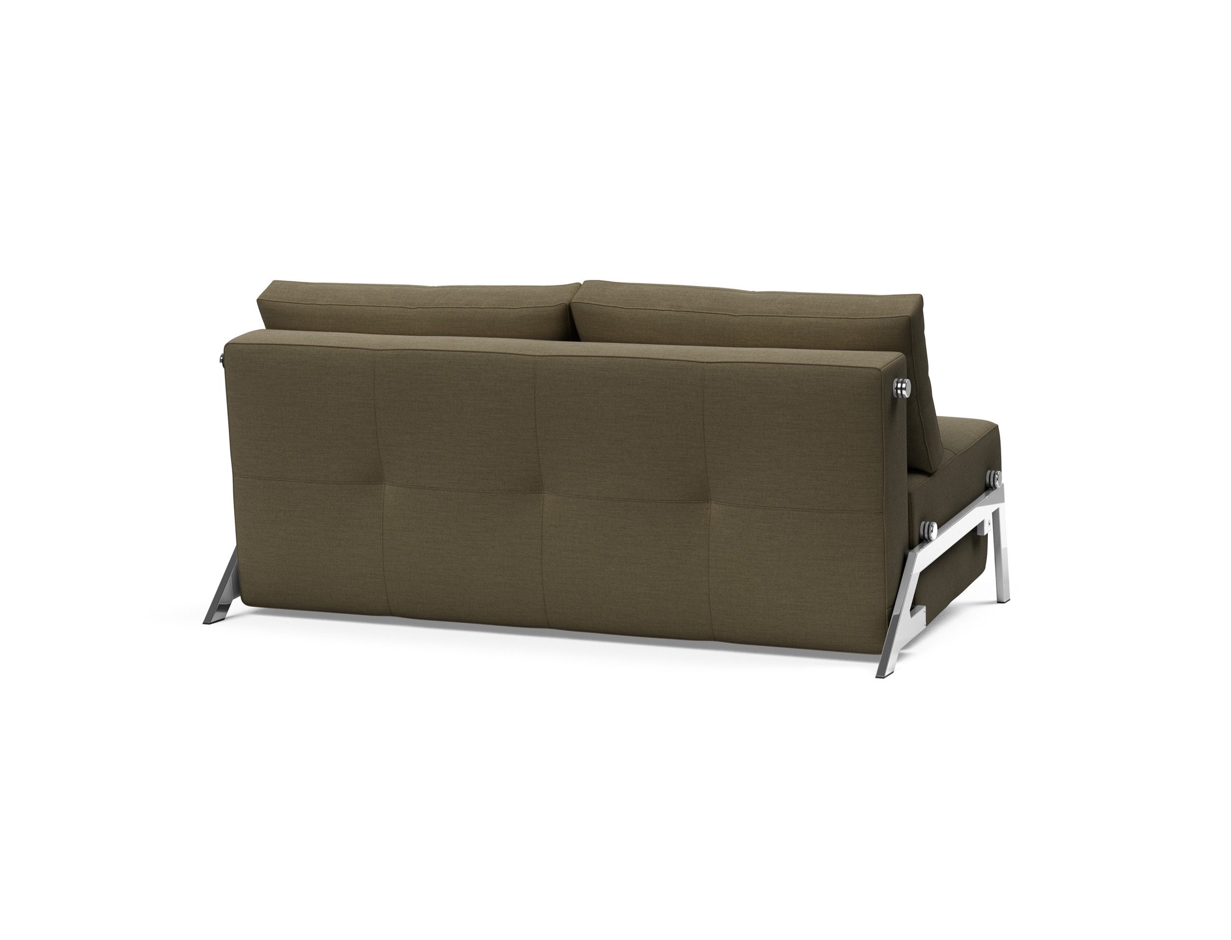 Cubed Deluxe Fabric Sofa Bed w/Chrome Legs, Queen Size