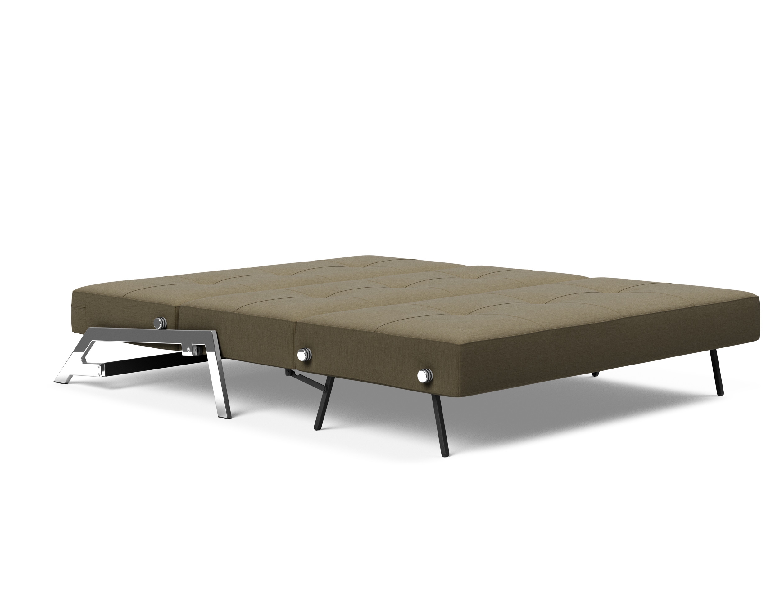 Cubed Deluxe Fabric Sofa Bed w/Chrome Legs, Queen Size