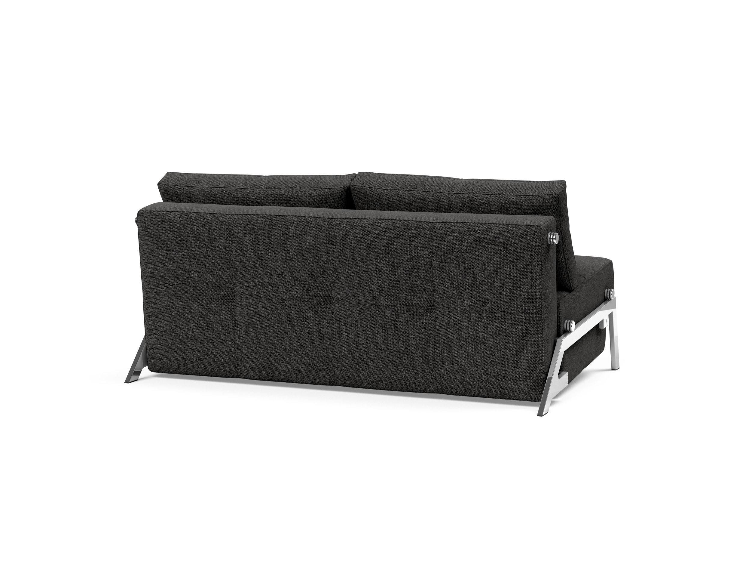 Cubed Deluxe Fabric Sofa Bed w/Chrome Legs, Queen Size