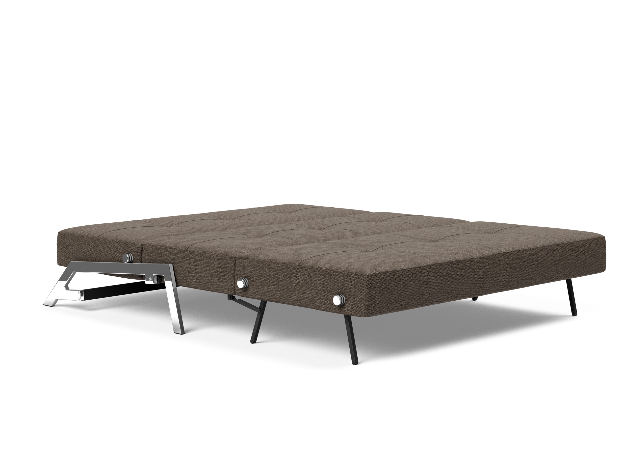 Cubed Deluxe Fabric Sofa Bed w/Chrome Legs, Queen Size