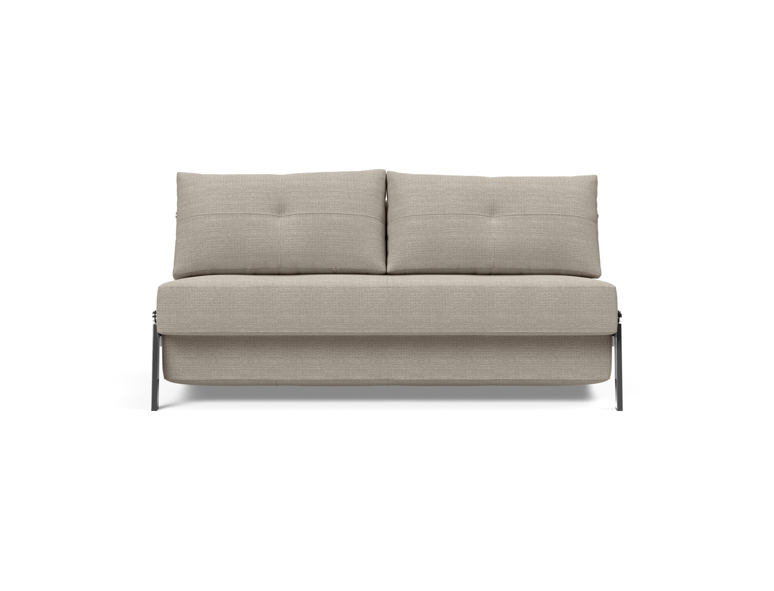 Cubed Deluxe Fabric Sofa Bed w/Chrome Legs, Queen Size