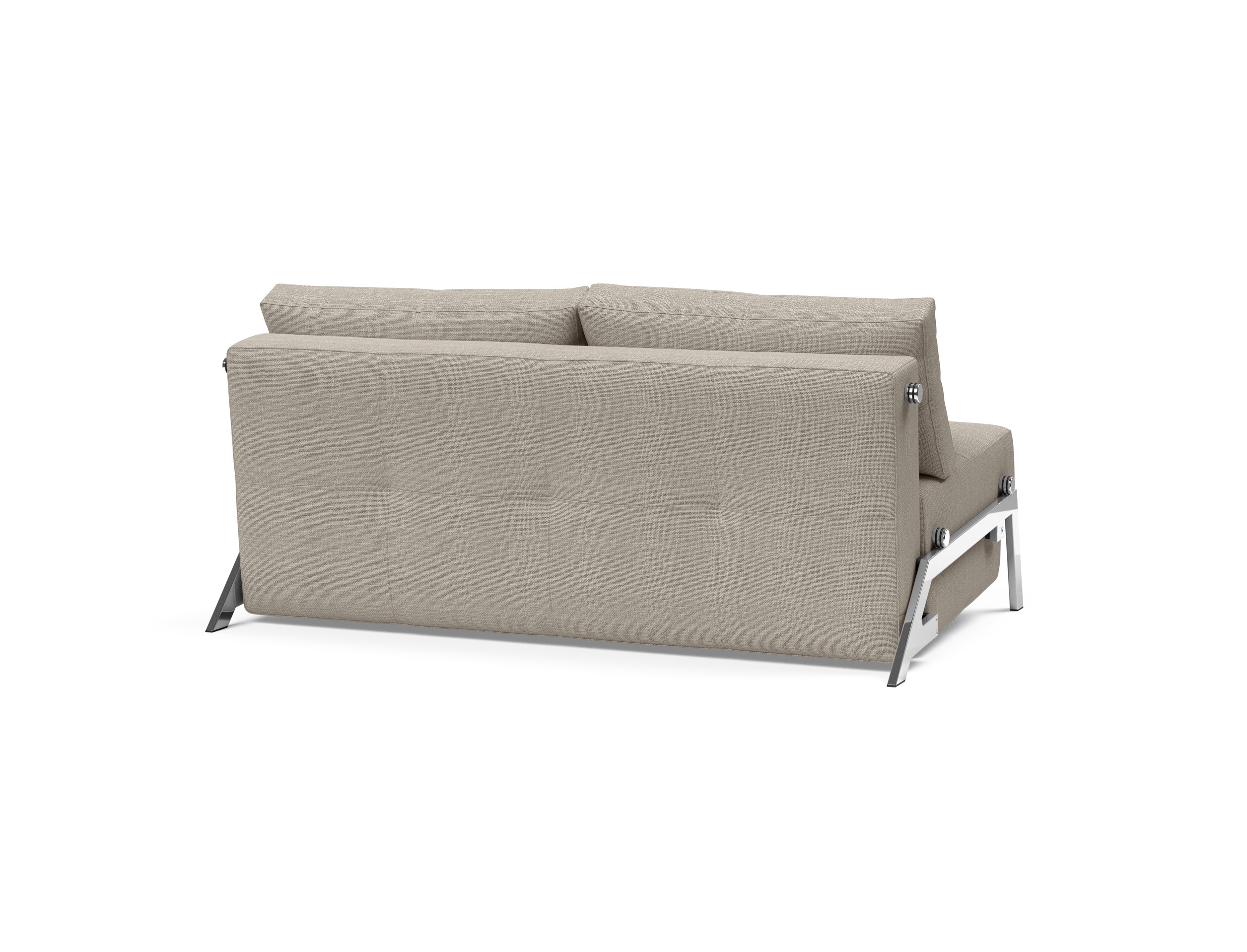 Cubed Deluxe Fabric Sofa Bed w/Chrome Legs, Queen Size