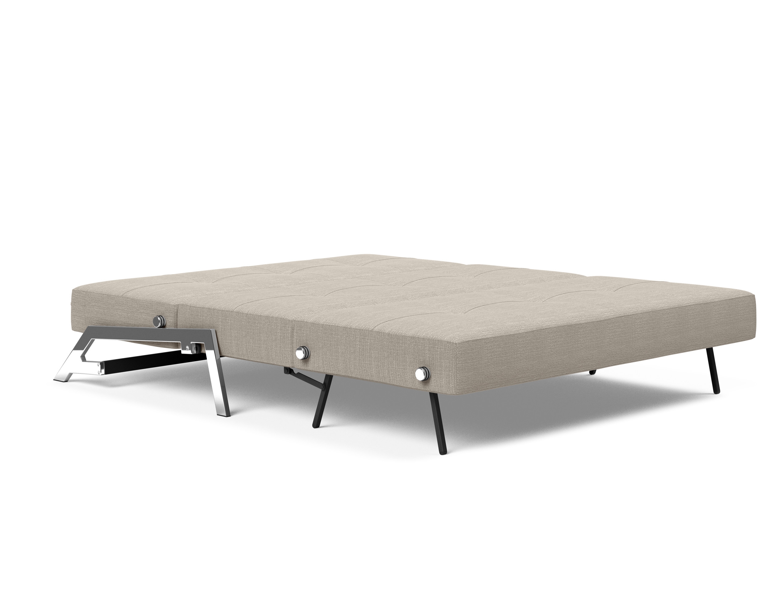 Cubed Deluxe Fabric Sofa Bed w/Chrome Legs, Queen Size