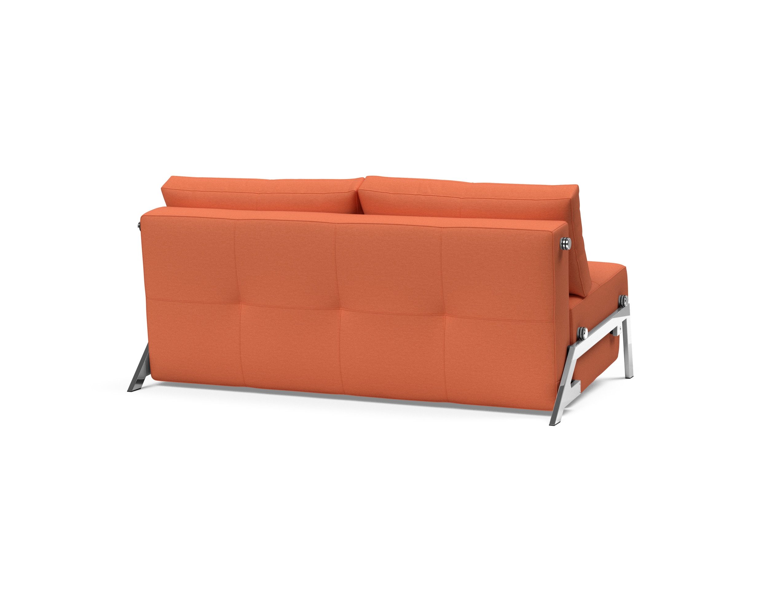 Cubed Deluxe Fabric Sofa Bed w/Chrome Legs, Queen Size