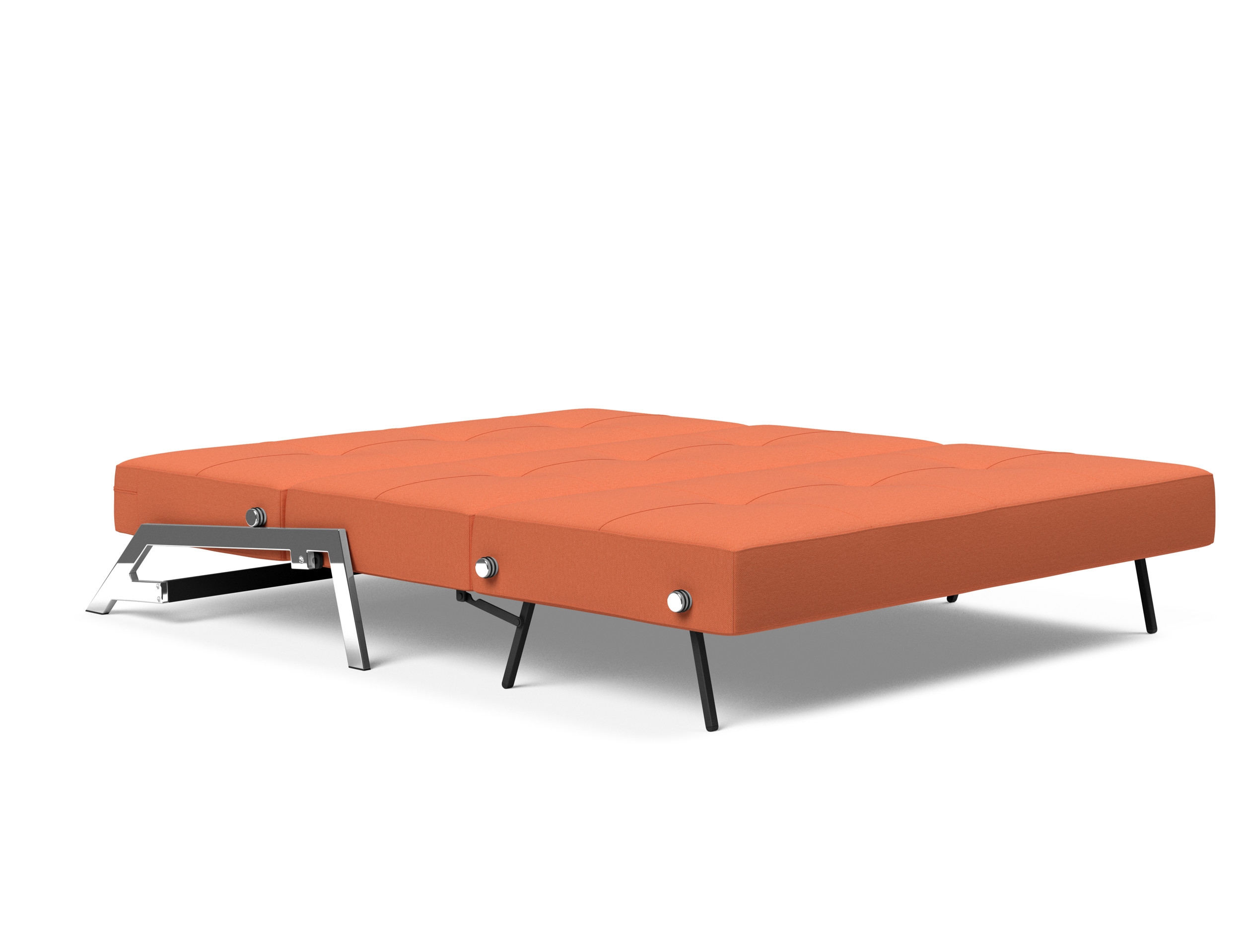 Cubed Deluxe Fabric Sofa Bed w/Chrome Legs, Queen Size