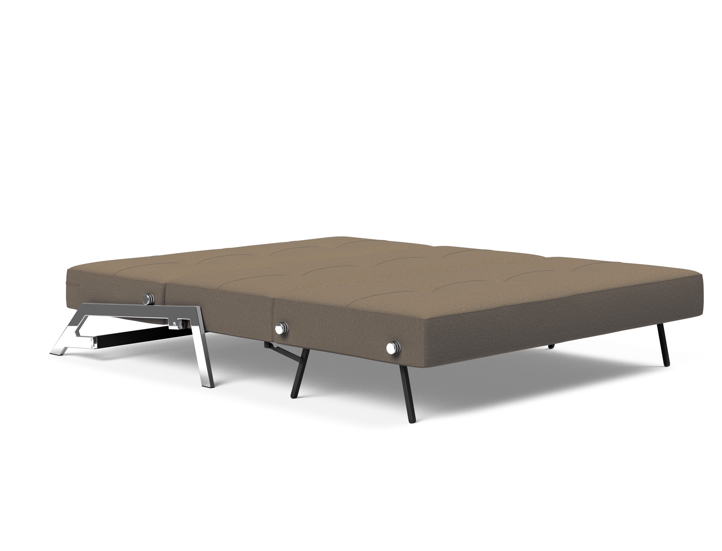 Cubed Deluxe Fabric Sofa Bed w/Chrome Legs, Queen Size