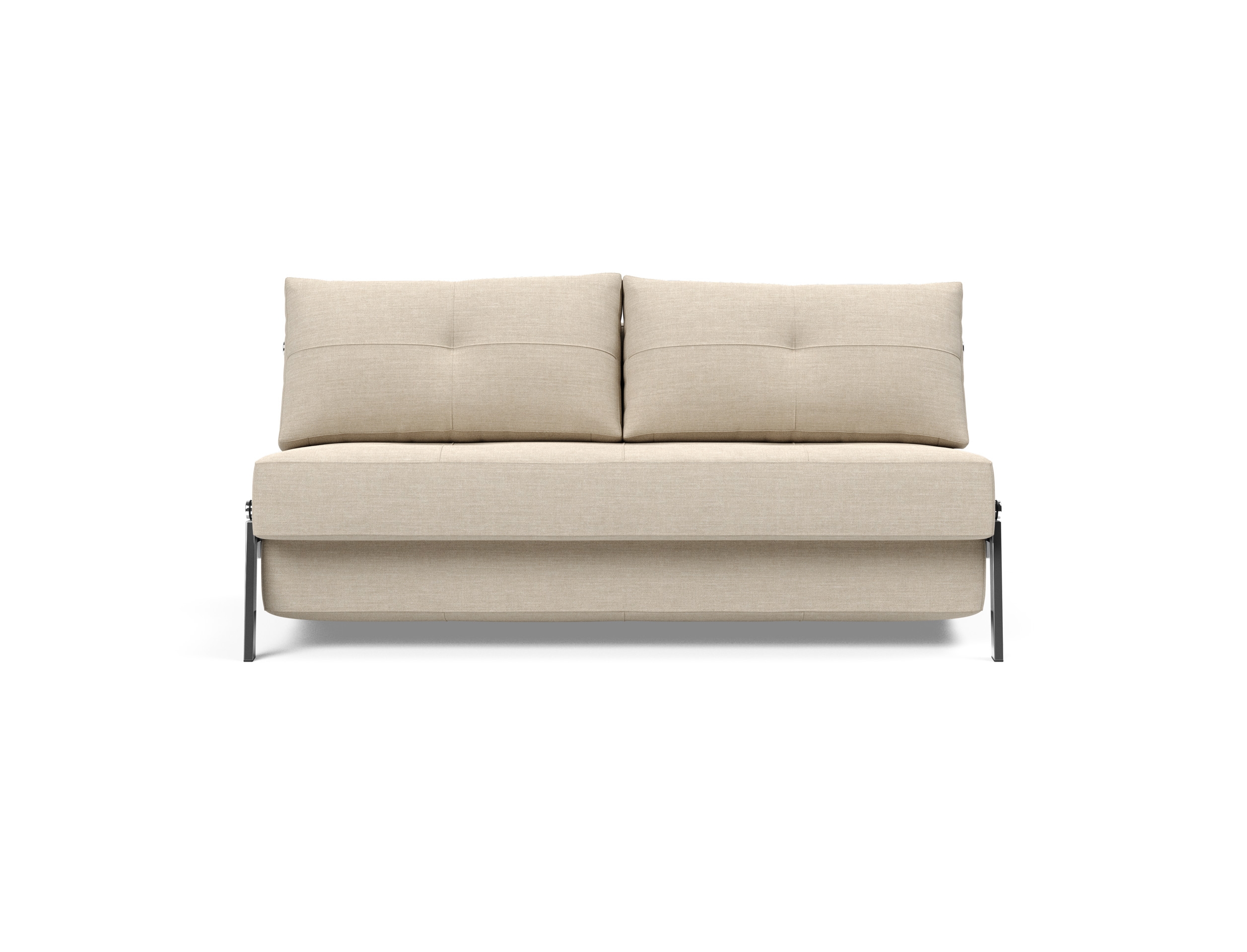 Cubed Deluxe Fabric Sofa Bed w/Chrome Legs, Queen Size