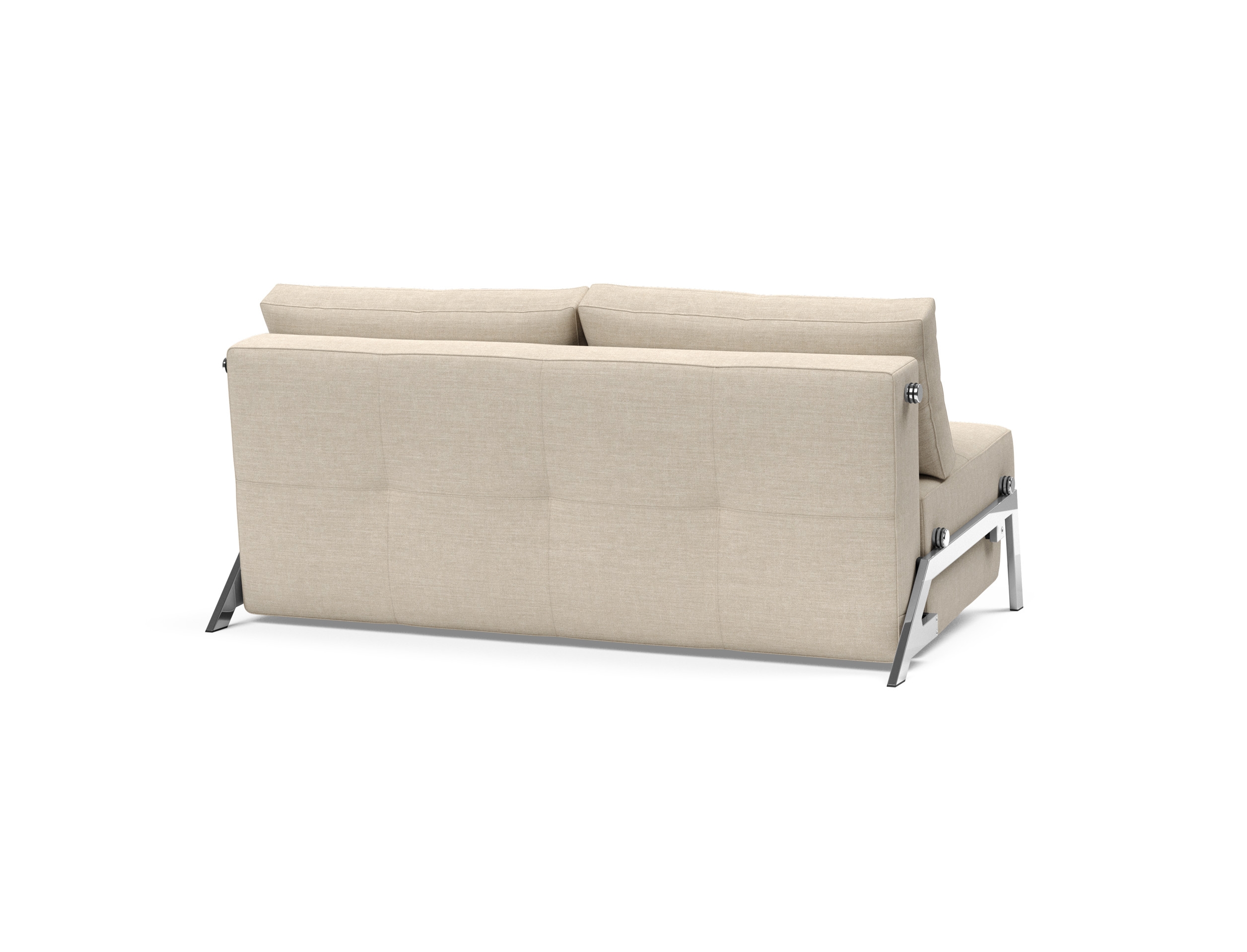 Cubed Deluxe Fabric Sofa Bed w/Chrome Legs, Queen Size