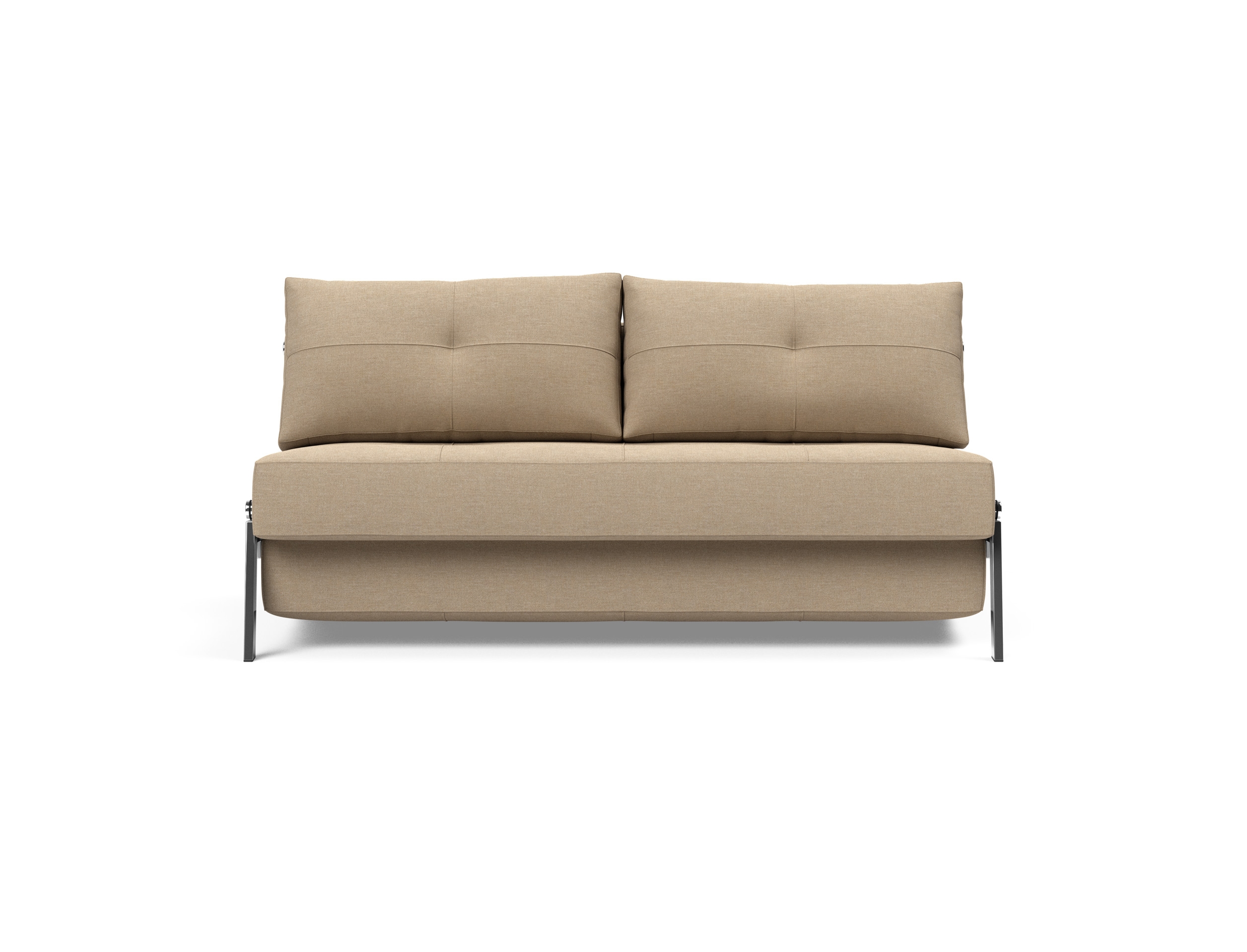 Cubed Deluxe Fabric Sofa Bed w/Chrome Legs, Queen Size
