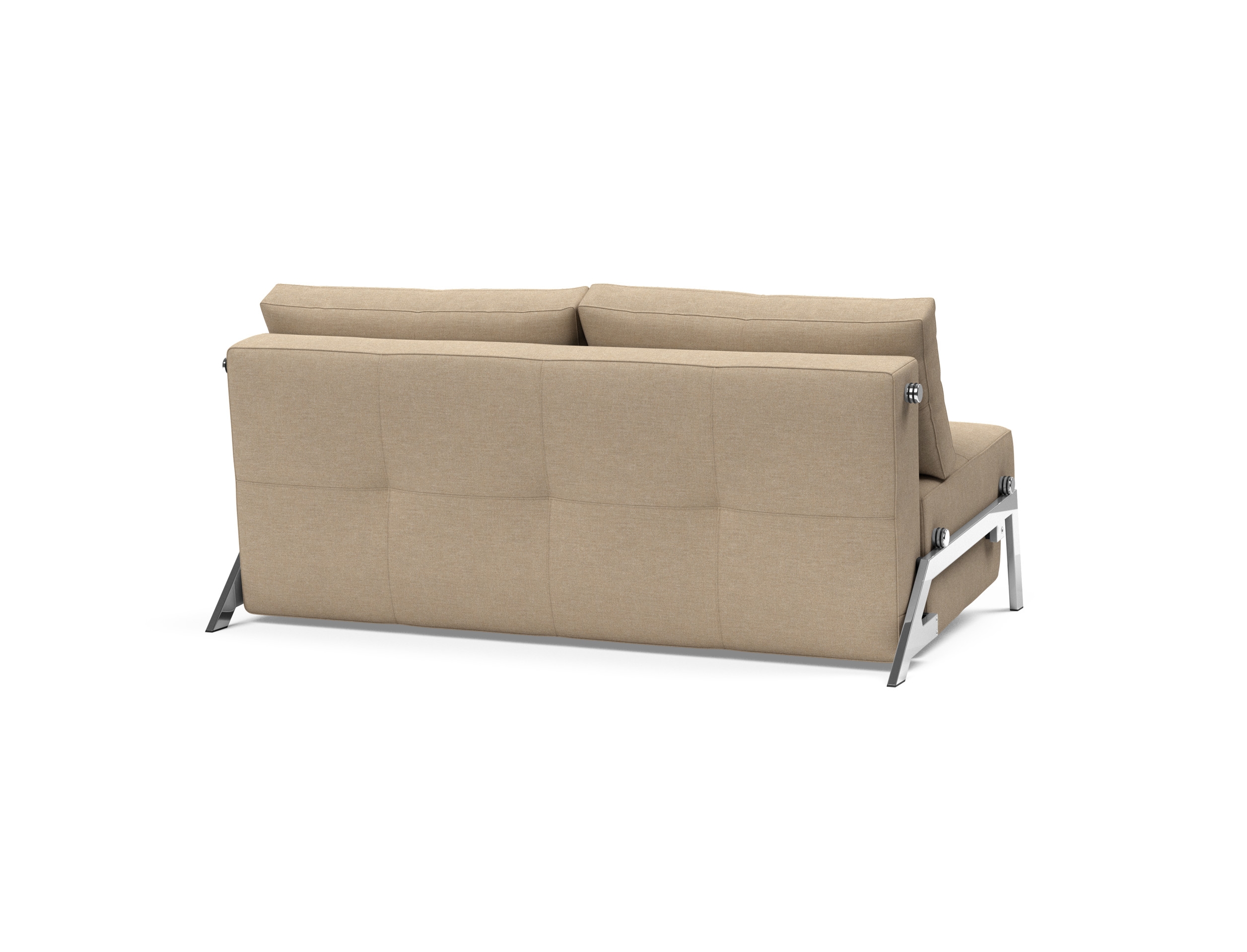 Cubed Deluxe Fabric Sofa Bed w/Chrome Legs, Queen Size