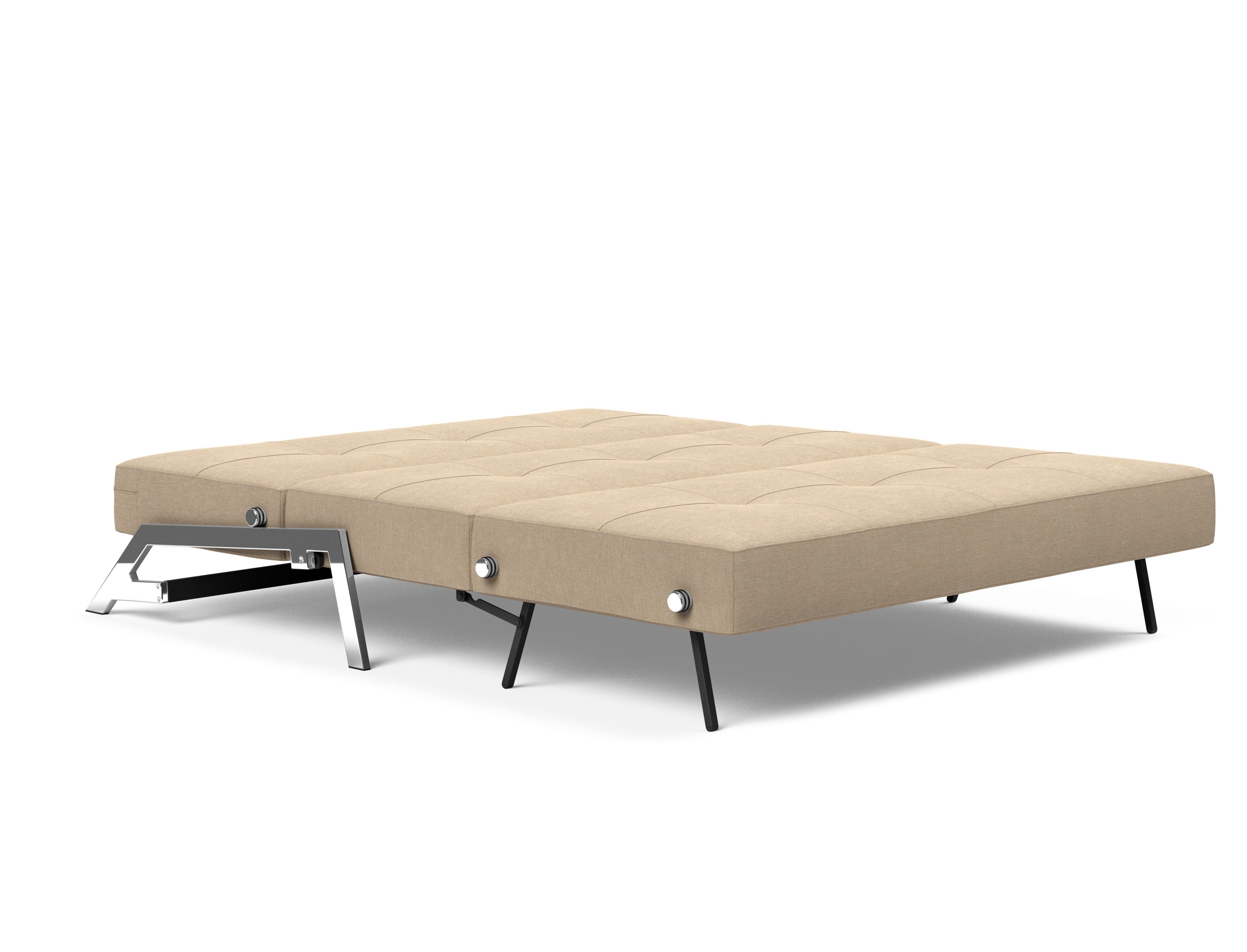 Cubed Deluxe Fabric Sofa Bed w/Chrome Legs, Queen Size