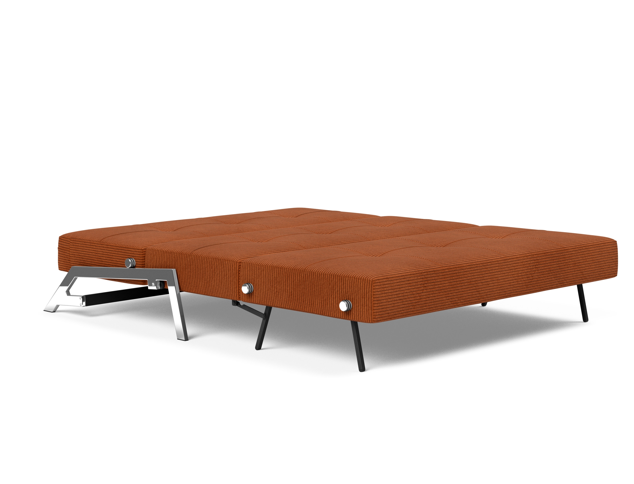 Cubed Deluxe Fabric Sofa Bed w/Chrome Legs, Queen Size