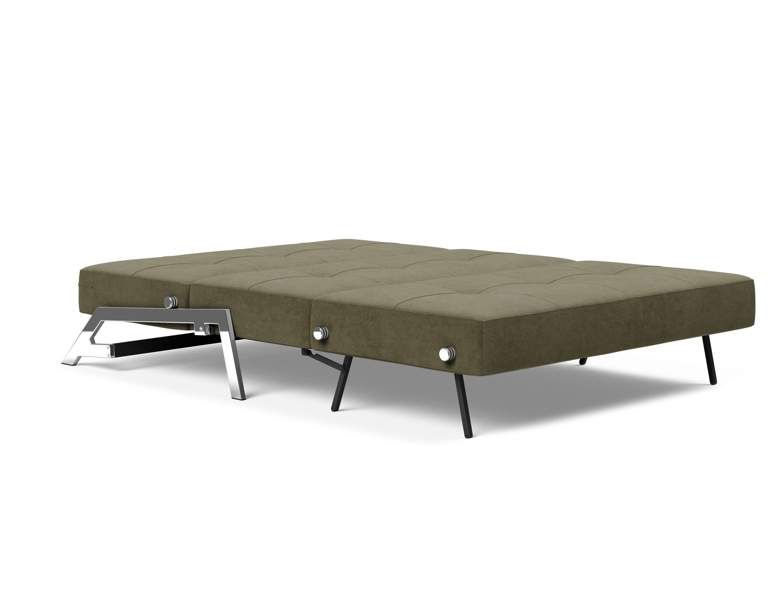 Cubed Deluxe Fabric Sofa Bed w/Chrome Legs, Full Size