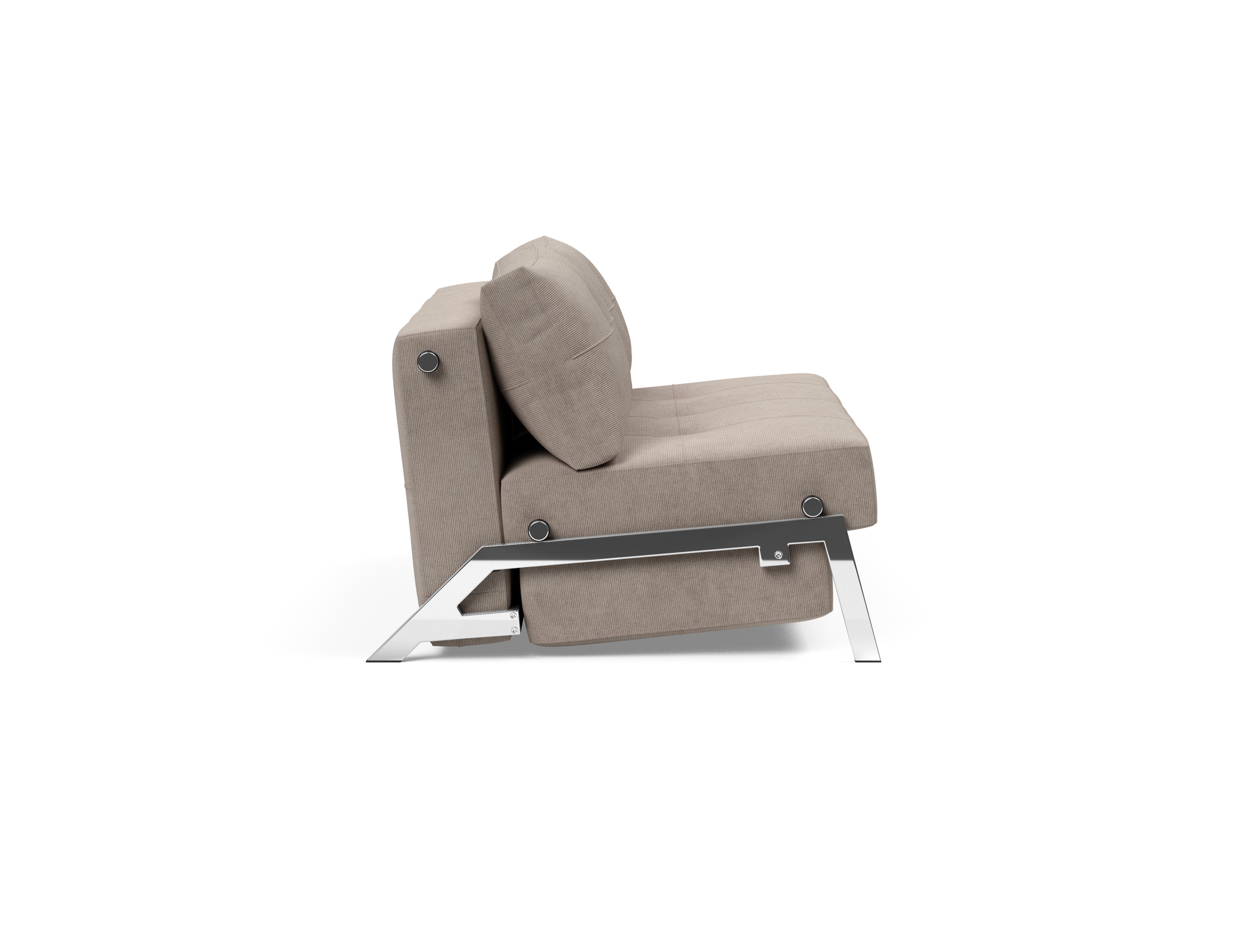 Cubed Deluxe Fabric Sofa Bed w/Chrome Legs, Full Size