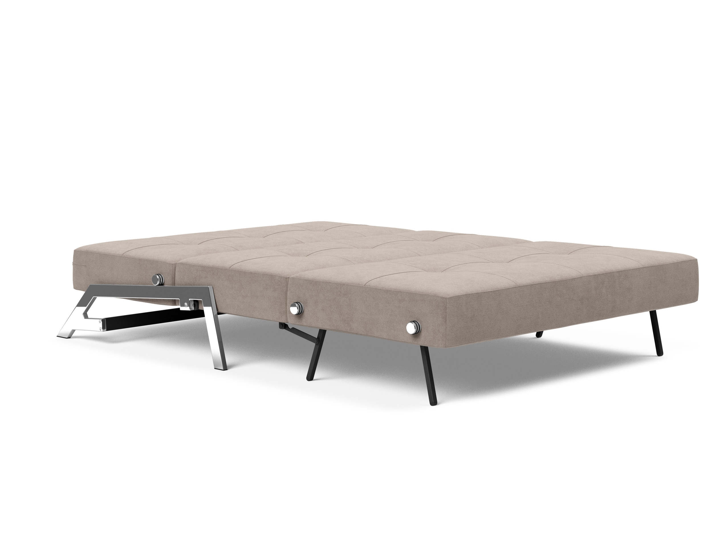 Cubed Deluxe Fabric Sofa Bed w/Chrome Legs, Full Size