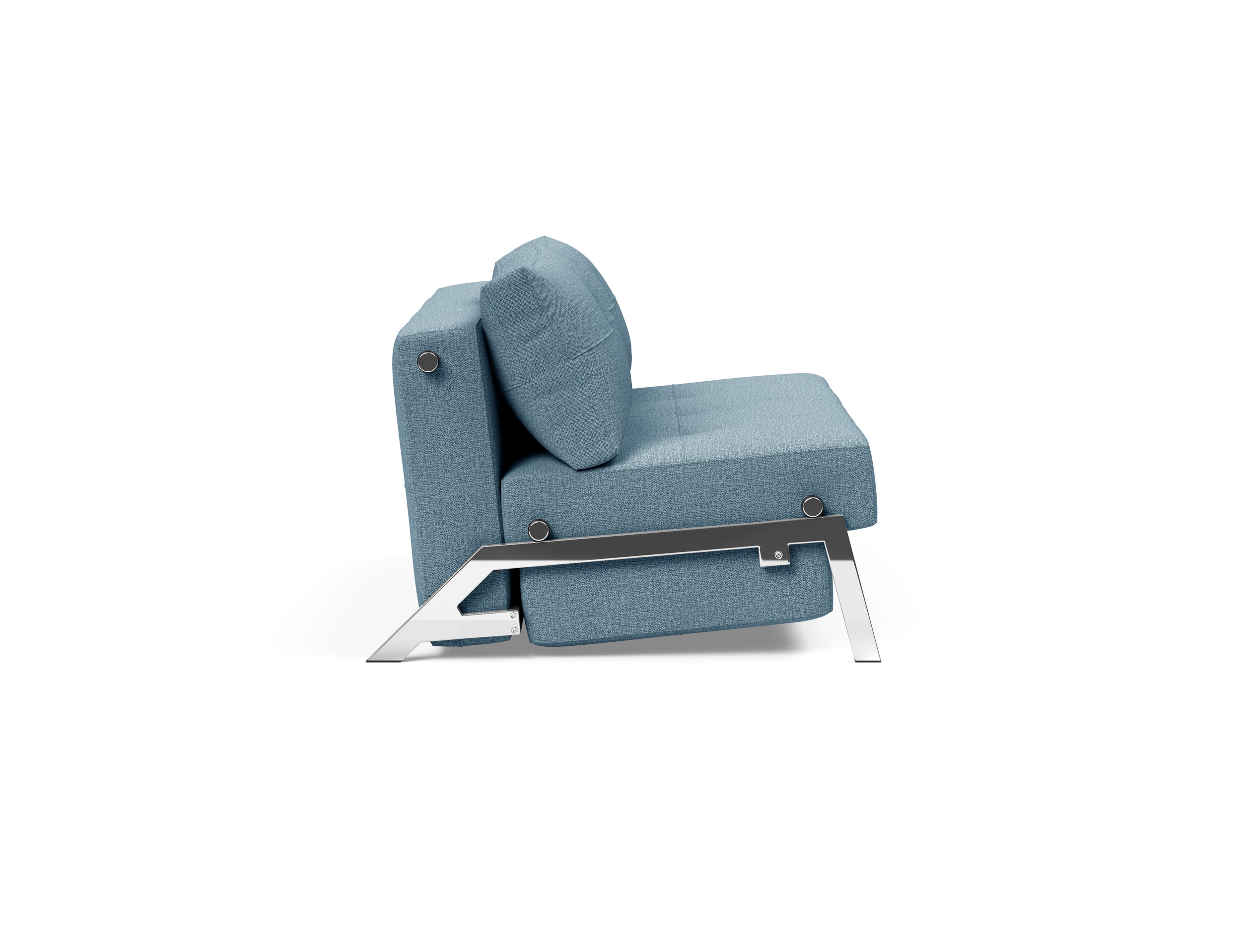 Cubed Deluxe Fabric Sofa Bed w/Chrome Legs, Full Size