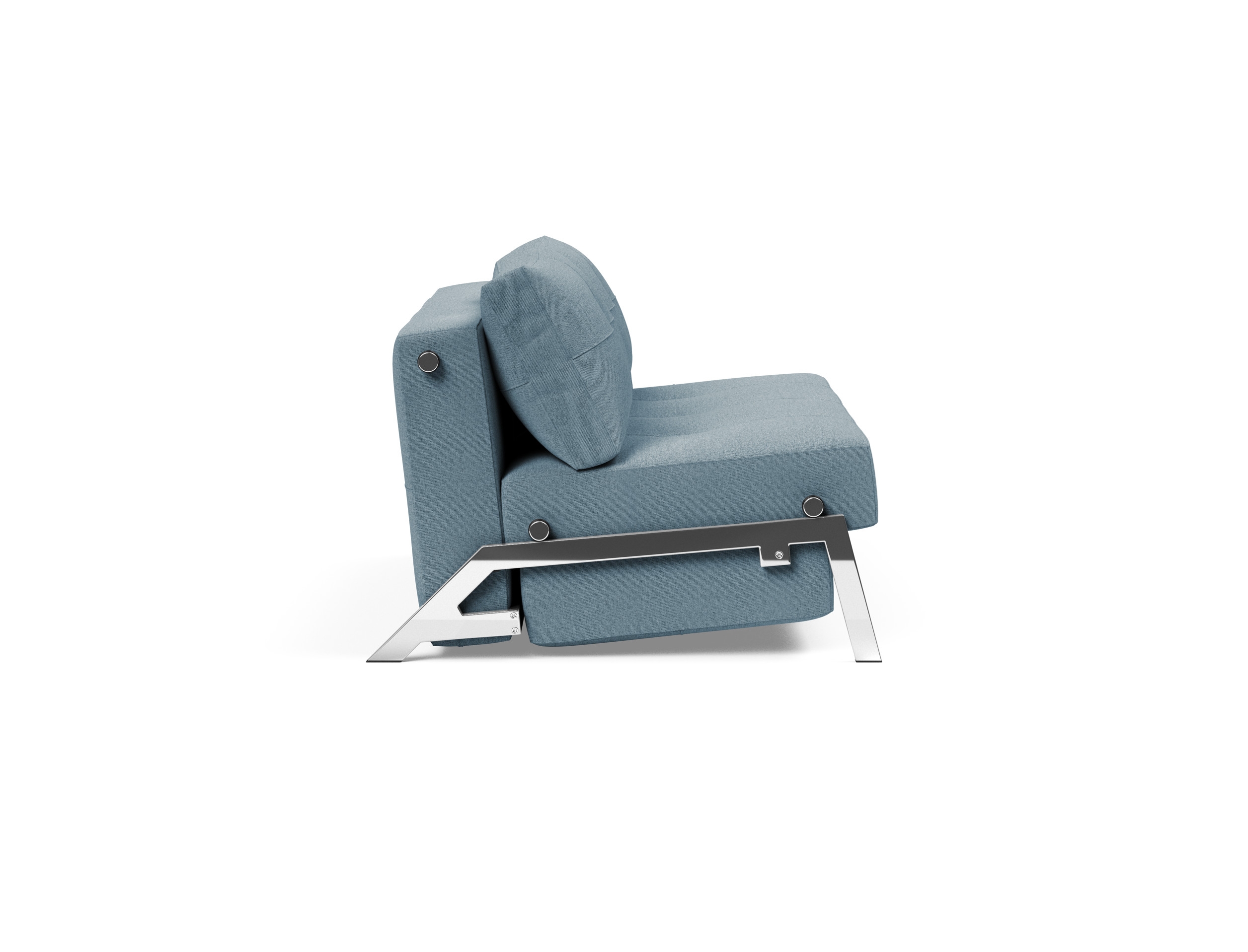 Cubed Deluxe Fabric Sofa Bed w/Chrome Legs, Full Size