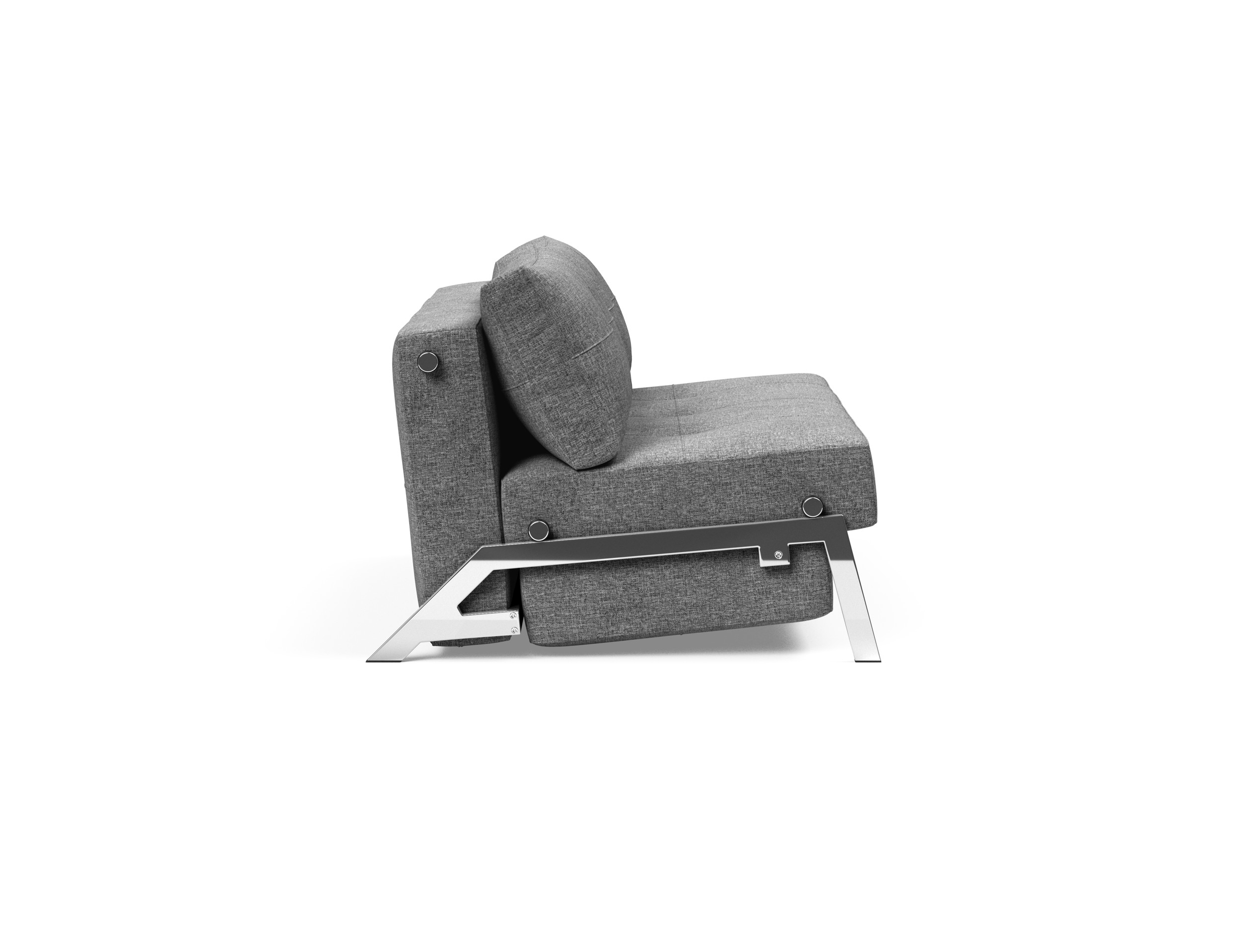 Cubed Deluxe Fabric Sofa Bed w/Chrome Legs, Full Size