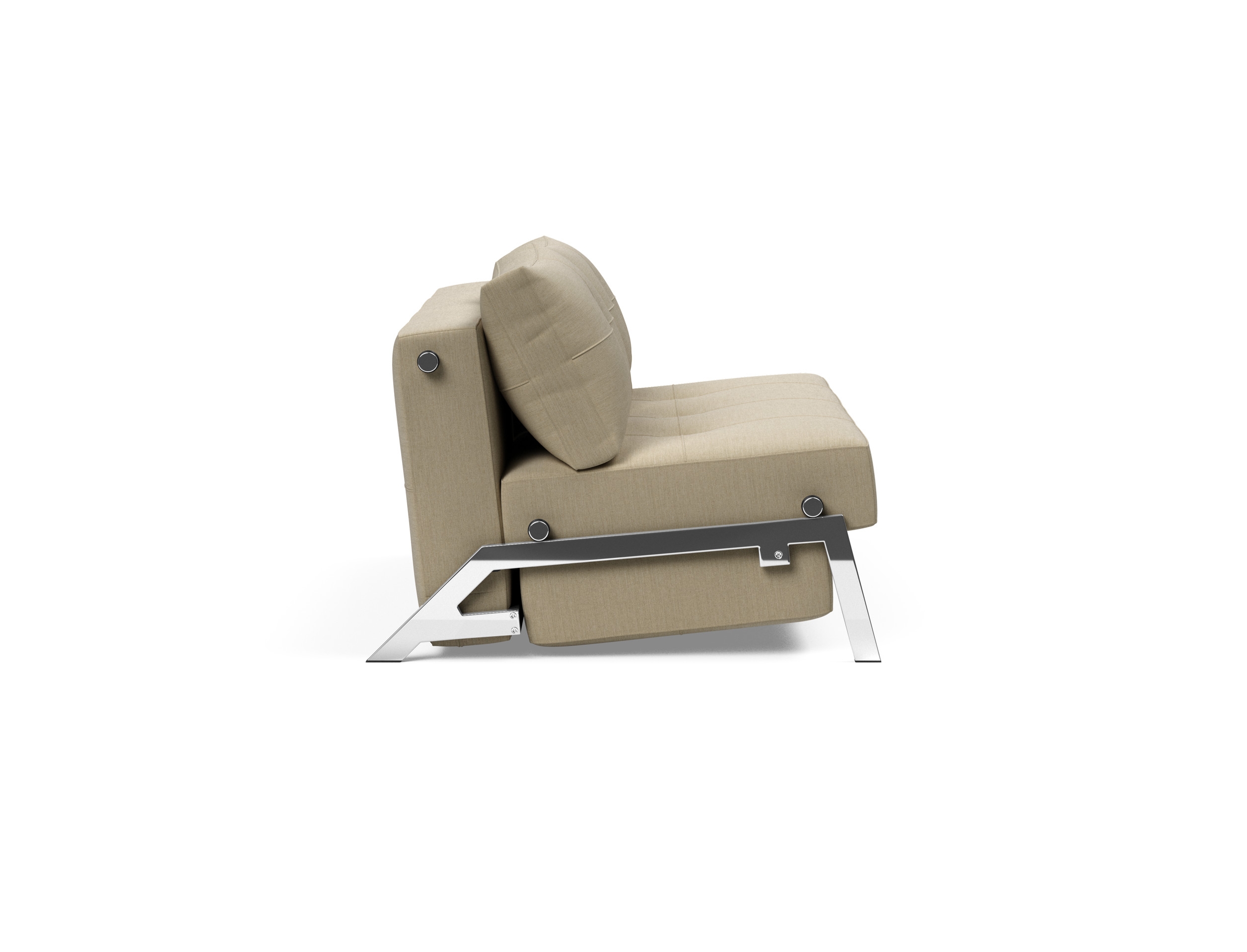 Cubed Deluxe Fabric Sofa Bed w/Chrome Legs, Full Size