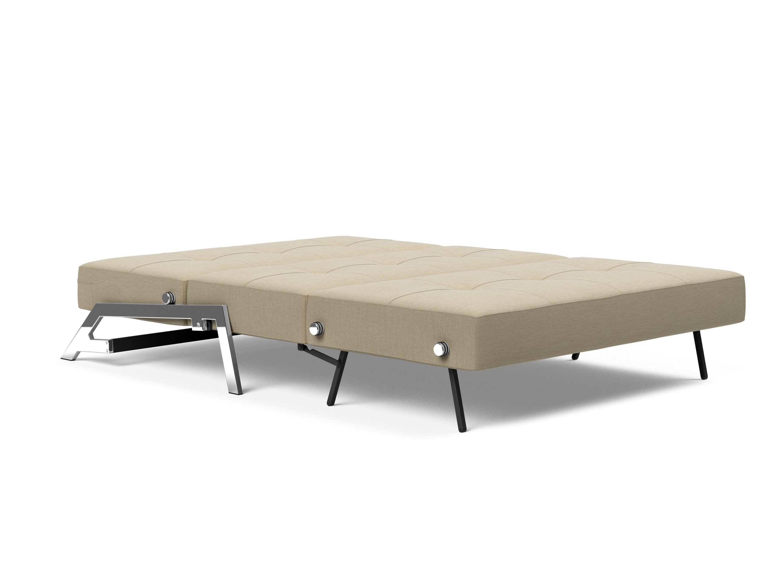 Cubed Deluxe Fabric Sofa Bed w/Chrome Legs, Full Size