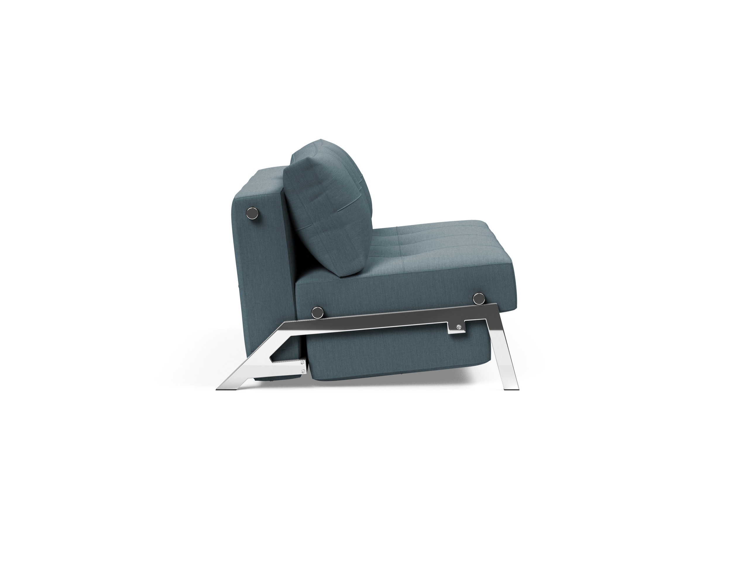 Cubed Deluxe Fabric Sofa Bed w/Chrome Legs, Full Size