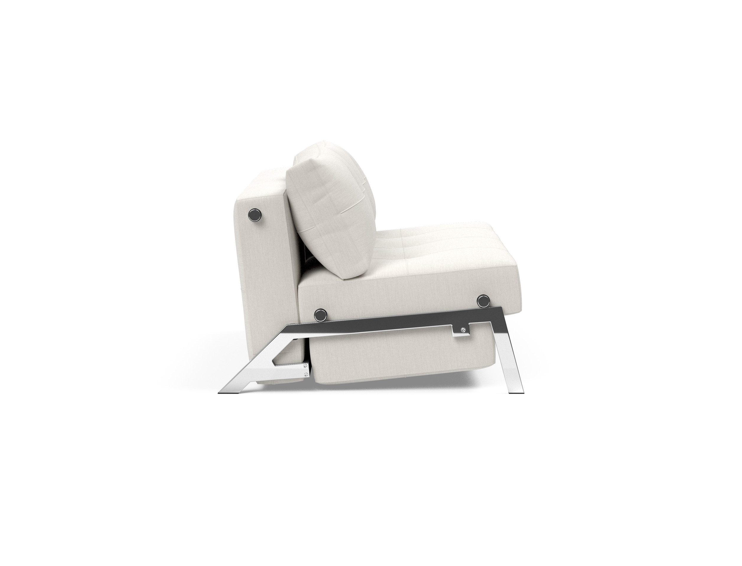 Cubed Deluxe Fabric Sofa Bed w/Chrome Legs, Full Size