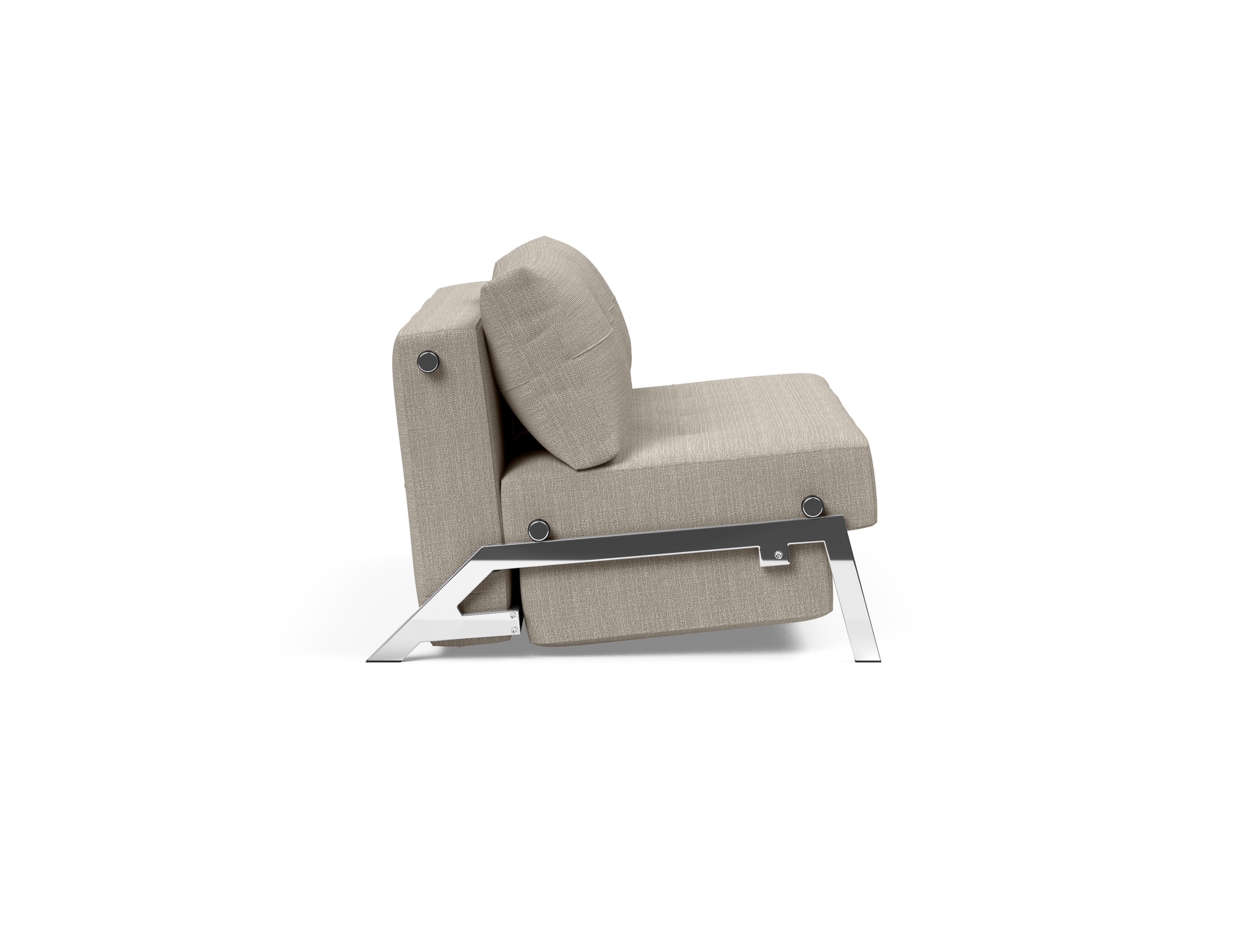 Cubed Deluxe Fabric Sofa Bed w/Chrome Legs, Full Size