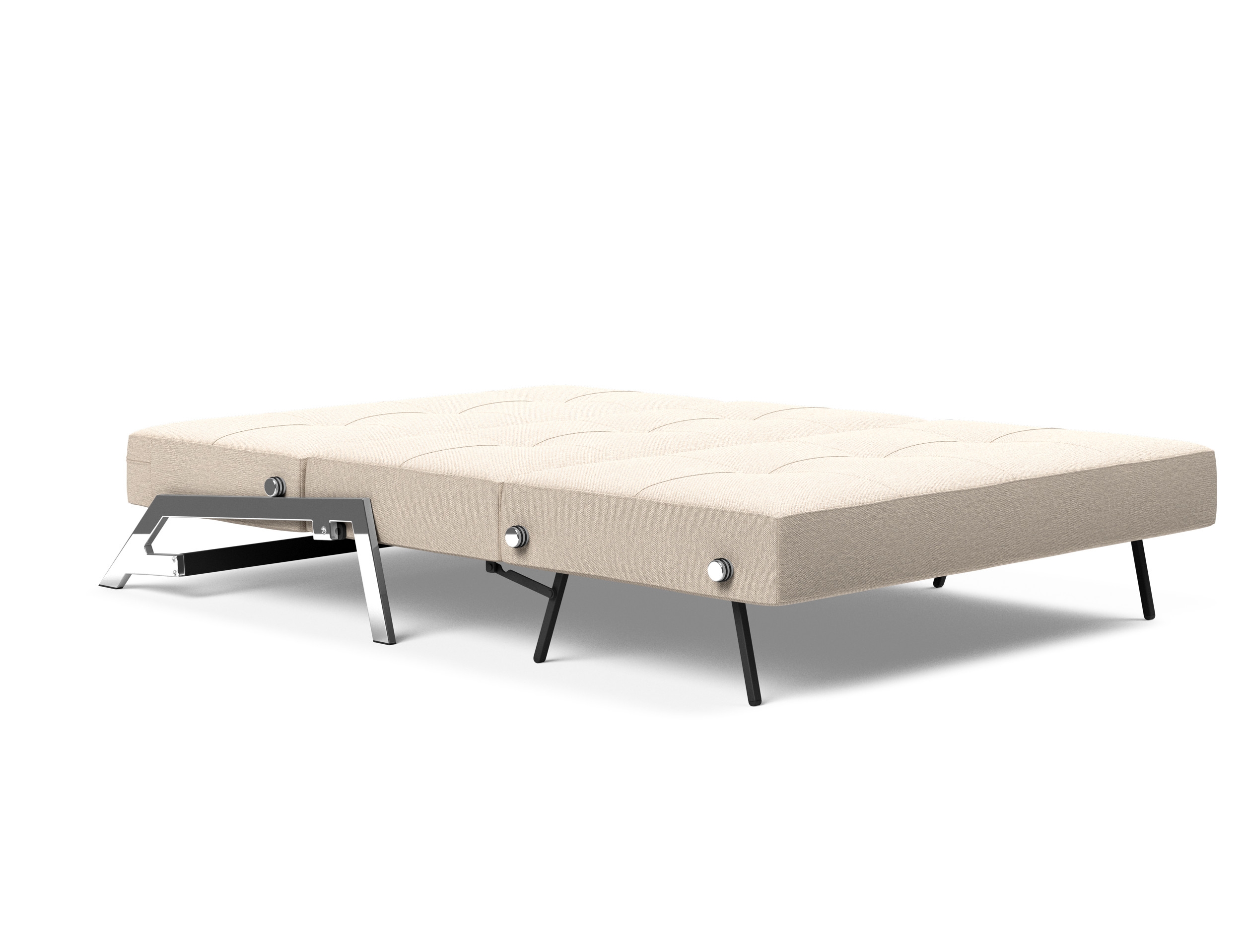 Cubed Deluxe Fabric Sofa Bed w/Chrome Legs, Full Size