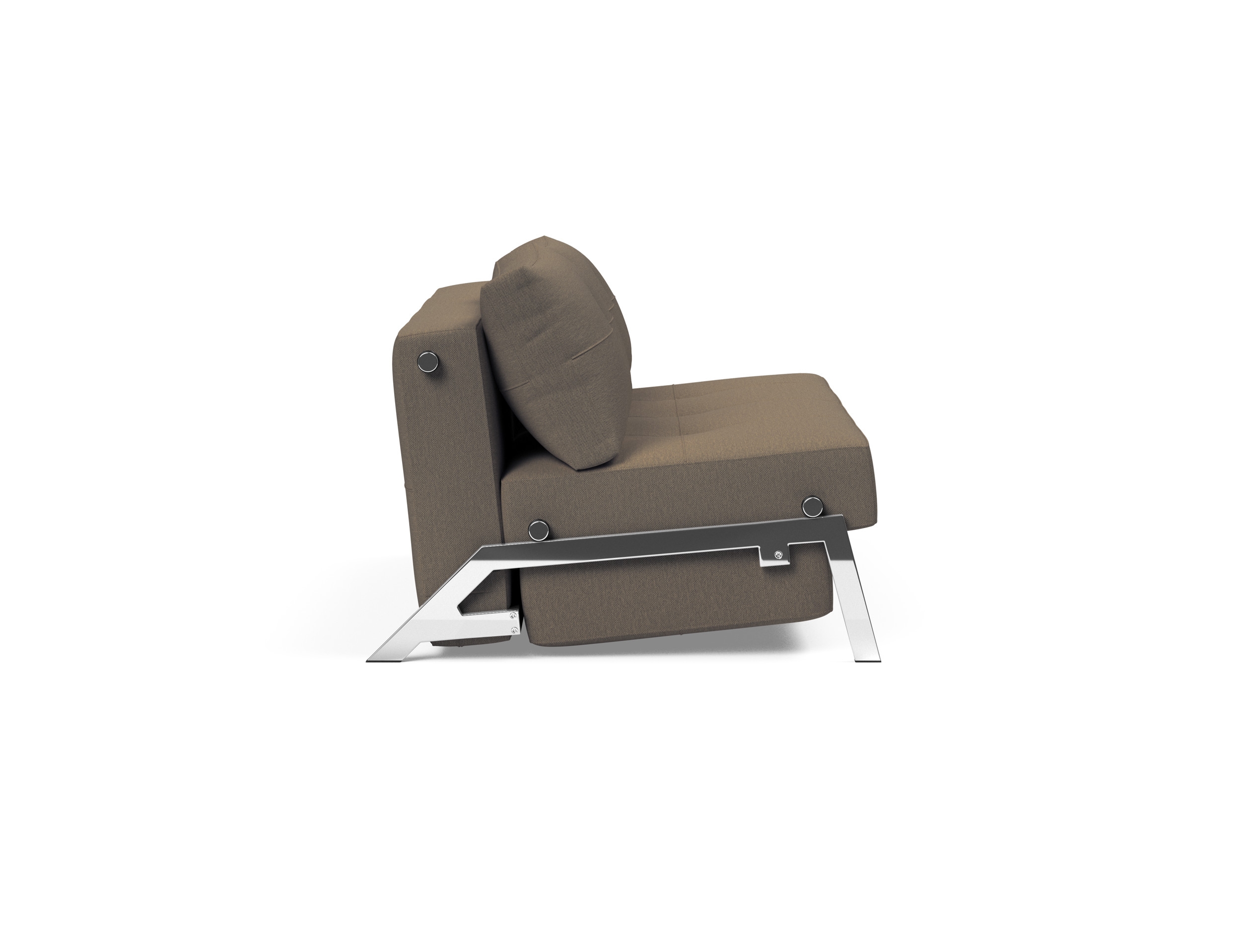 Cubed Deluxe Fabric Sofa Bed w/Chrome Legs, Full Size