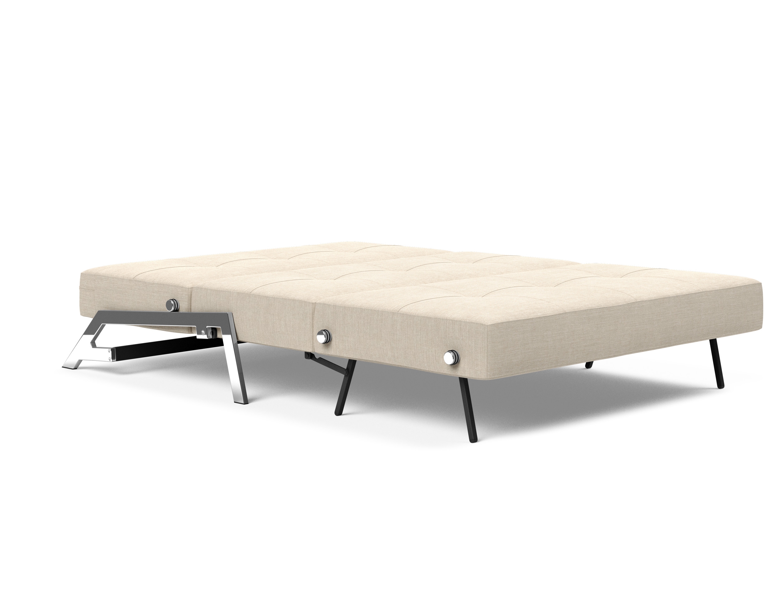 Cubed Deluxe Fabric Sofa Bed w/Chrome Legs, Full Size