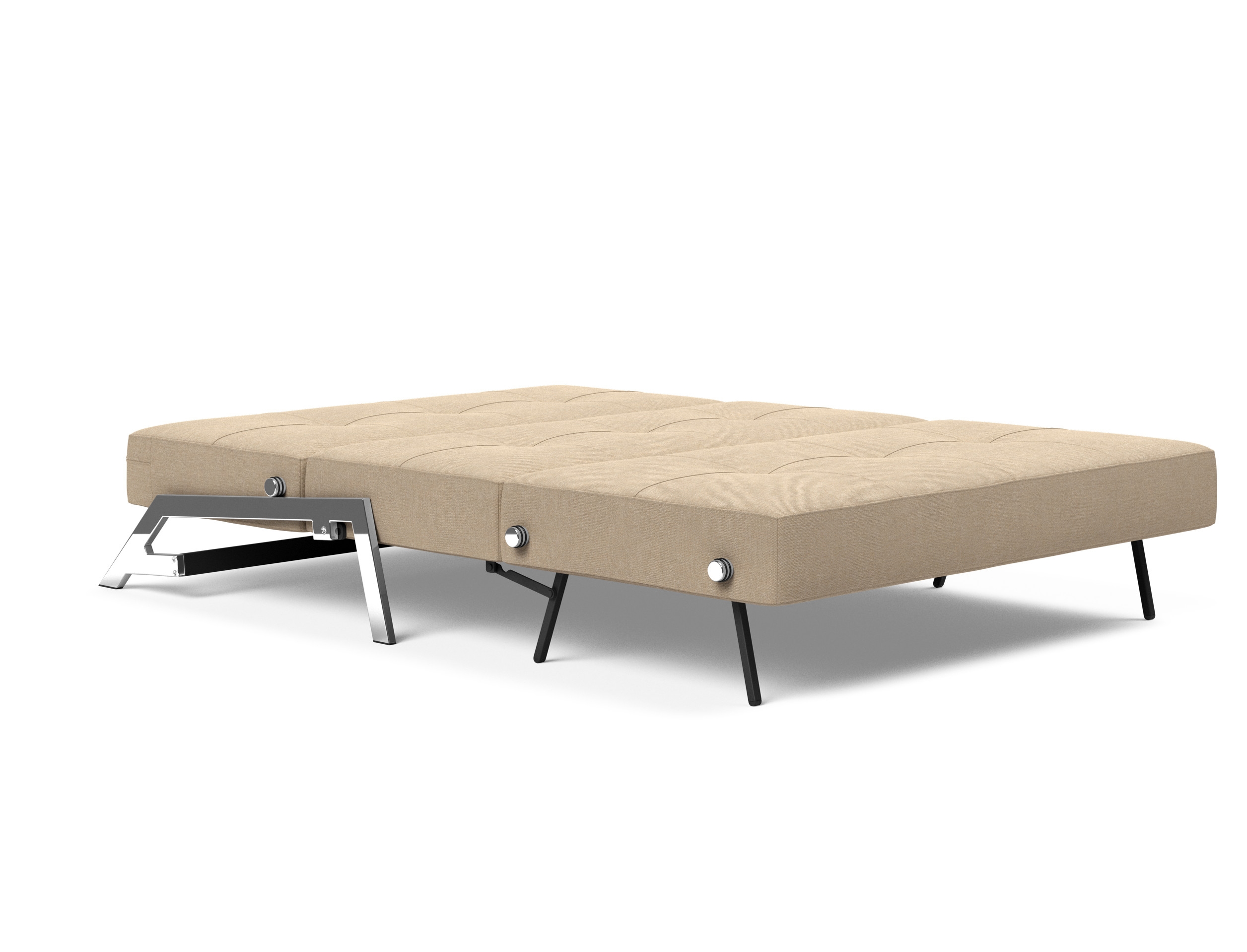 Cubed Deluxe Fabric Sofa Bed w/Chrome Legs, Full Size