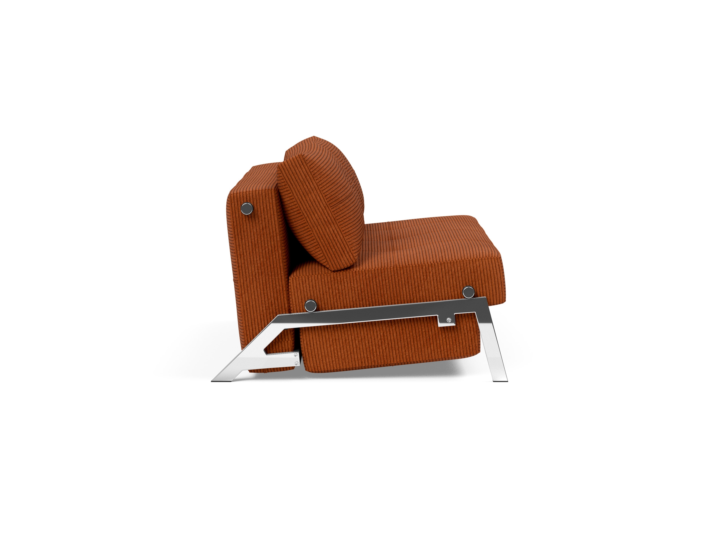 Cubed Deluxe Fabric Sofa Bed w/Chrome Legs, Full Size