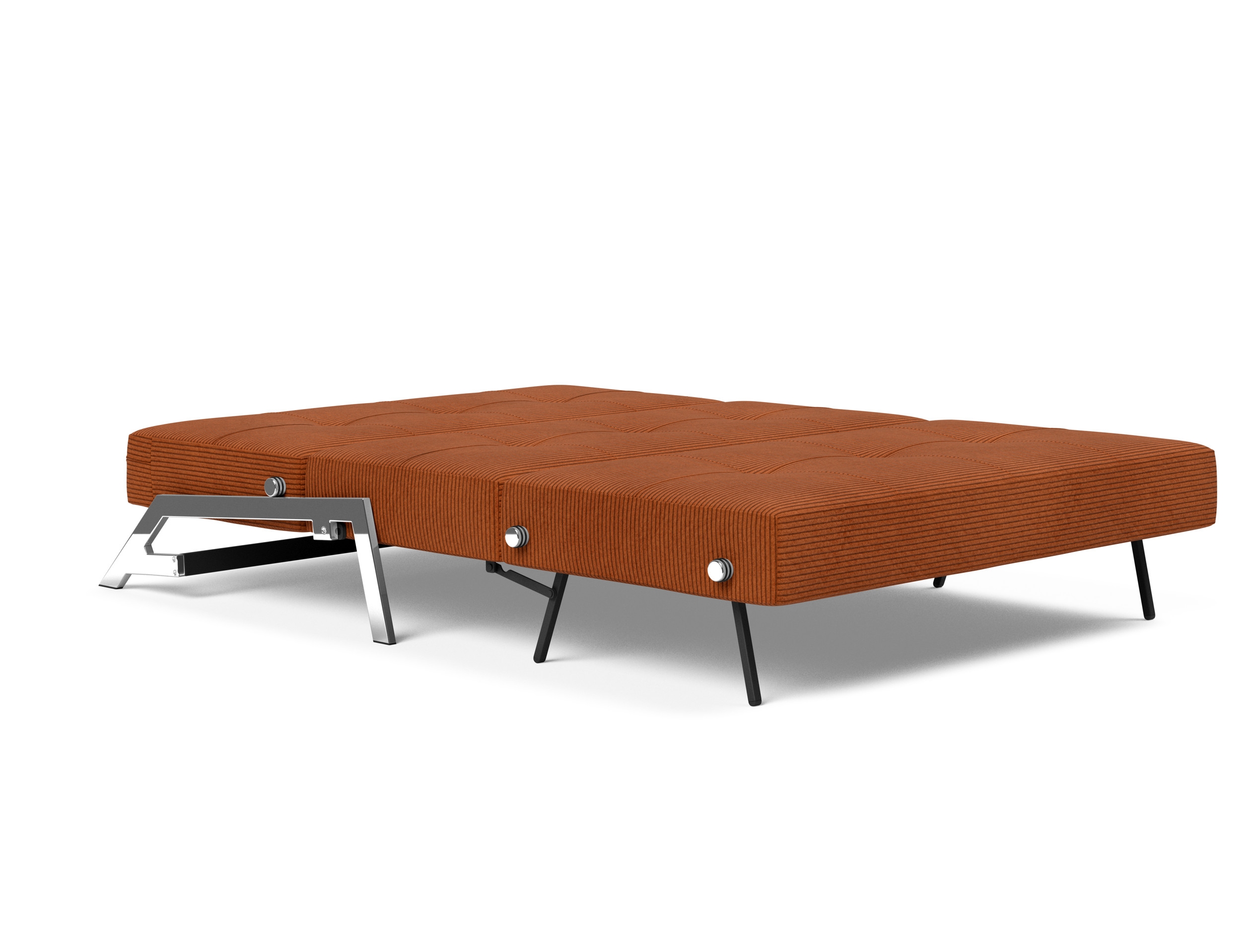 Cubed Deluxe Fabric Sofa Bed w/Chrome Legs, Full Size