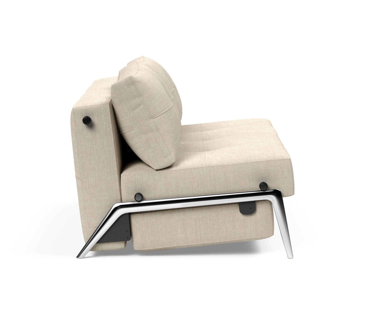 Cubed Deluxe Fabric Sofa Bed w/Aluminum Legs, Queen Size