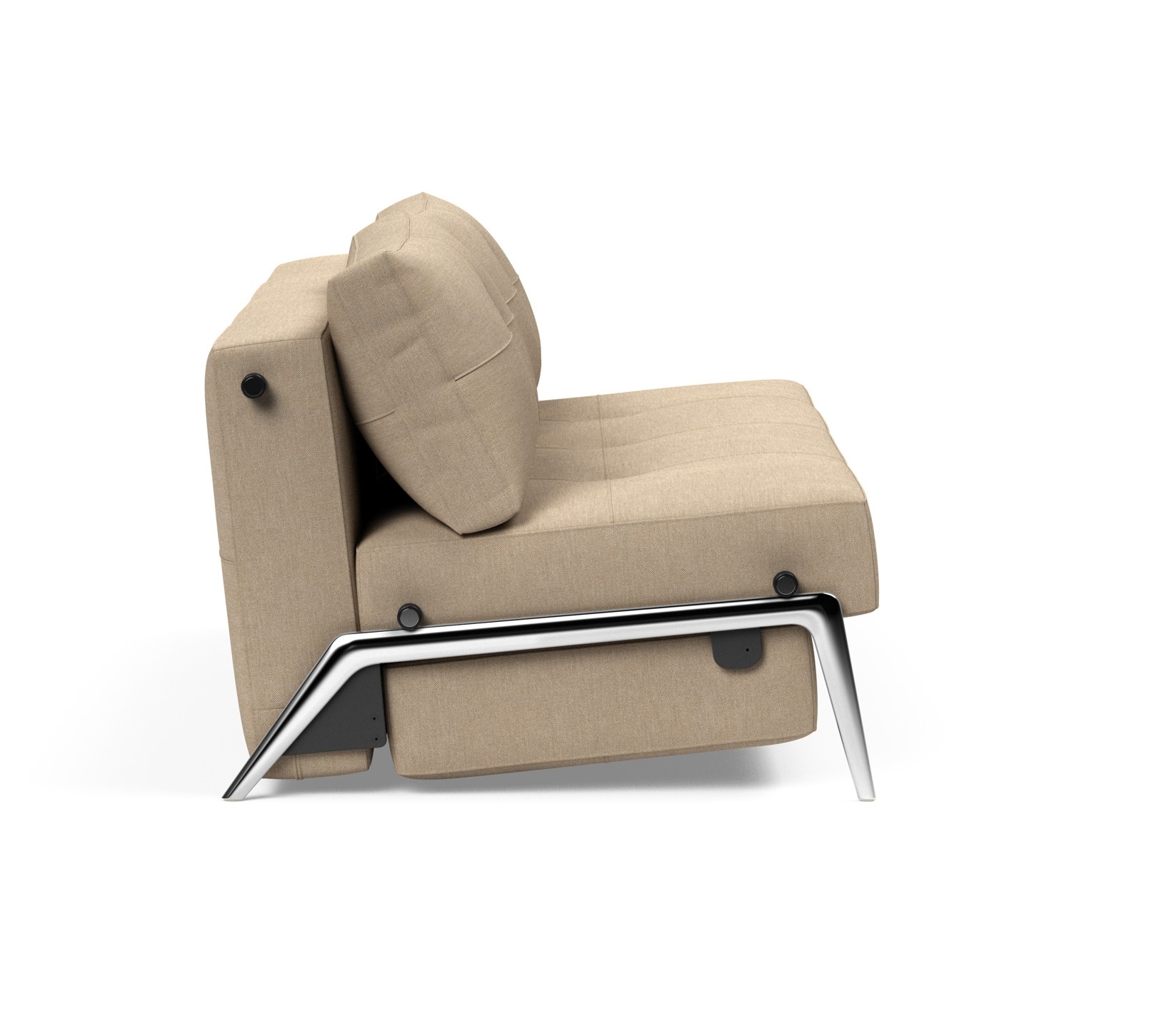 Cubed Deluxe Fabric Sofa Bed w/Aluminum Legs, Queen Size