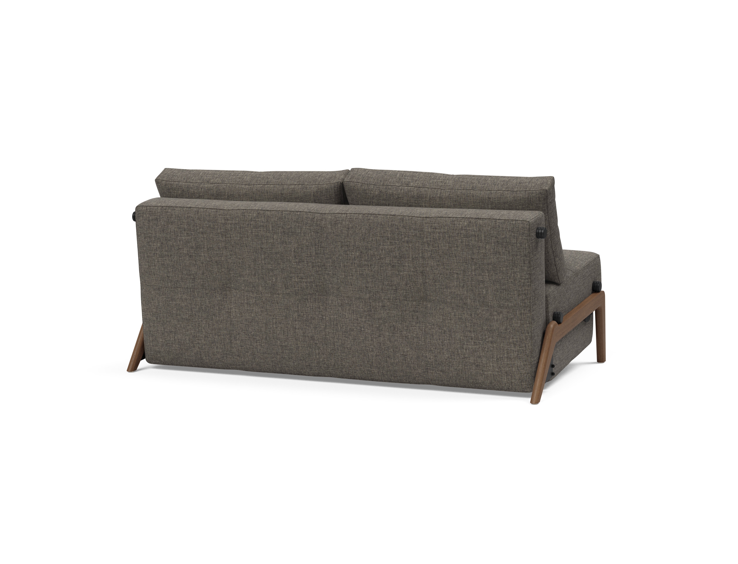 Cubed Deluxe Fabric Sofa Bed w/Dark Wood Legs, Queen Size