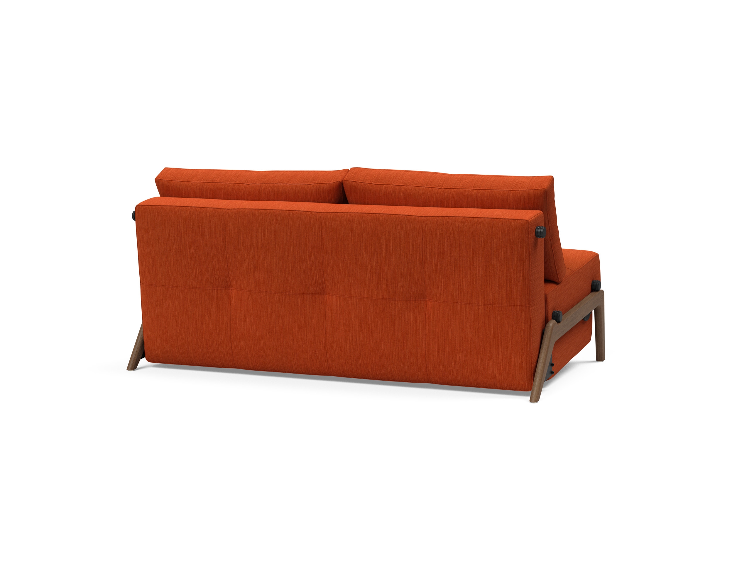 Cubed Deluxe Fabric Sofa Bed w/Dark Wood Legs, Queen Size