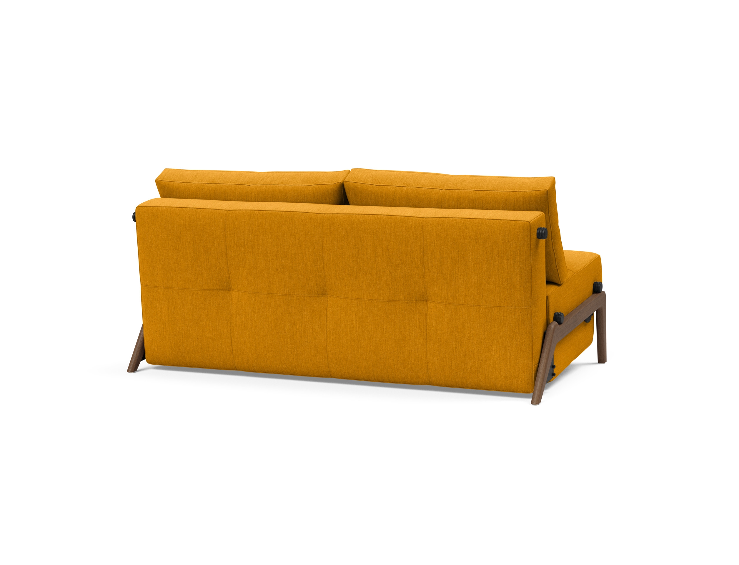 Cubed Deluxe Fabric Sofa Bed w/Dark Wood Legs, Queen Size