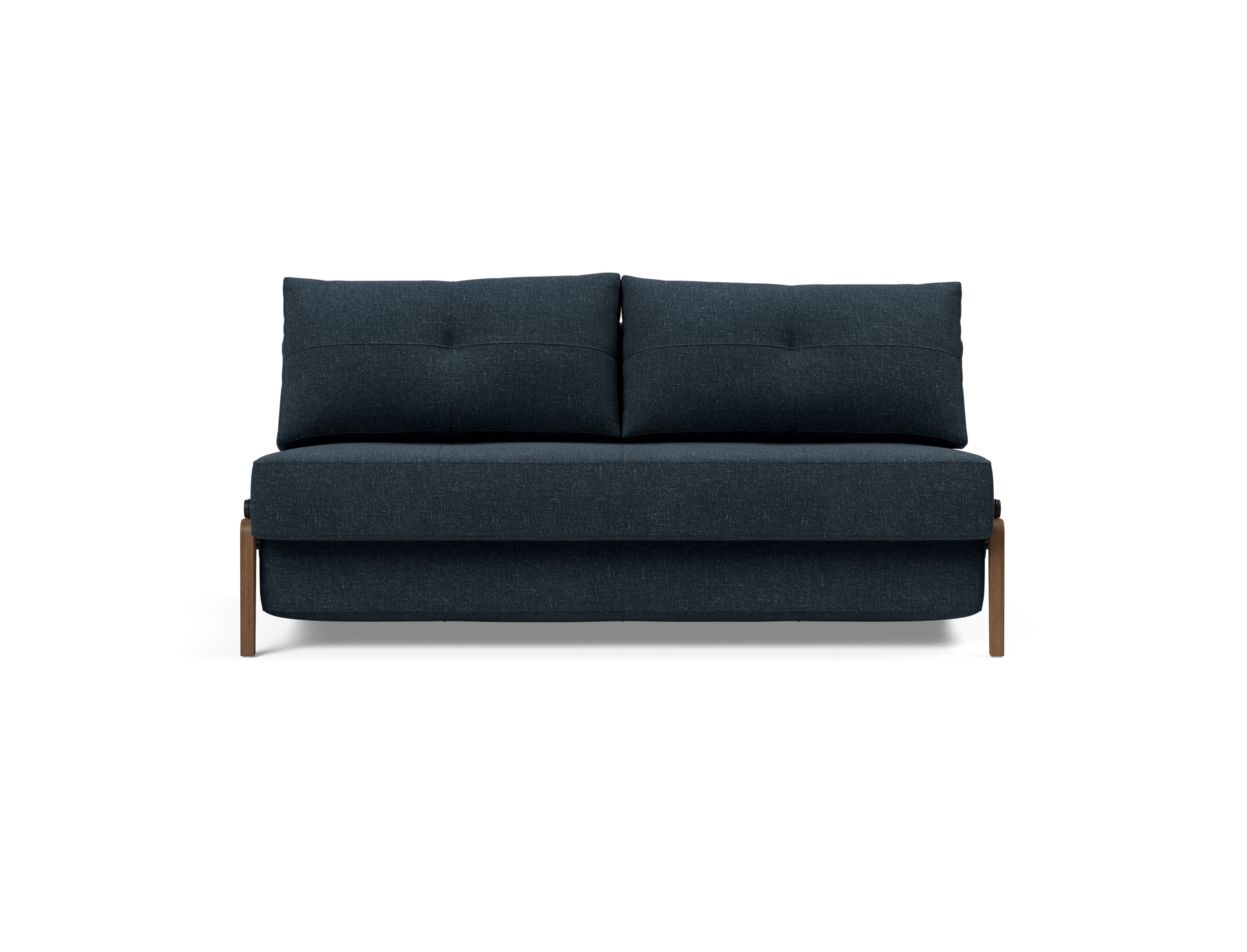 Cubed Deluxe Fabric Sofa Bed w/Dark Wood Legs, Queen Size