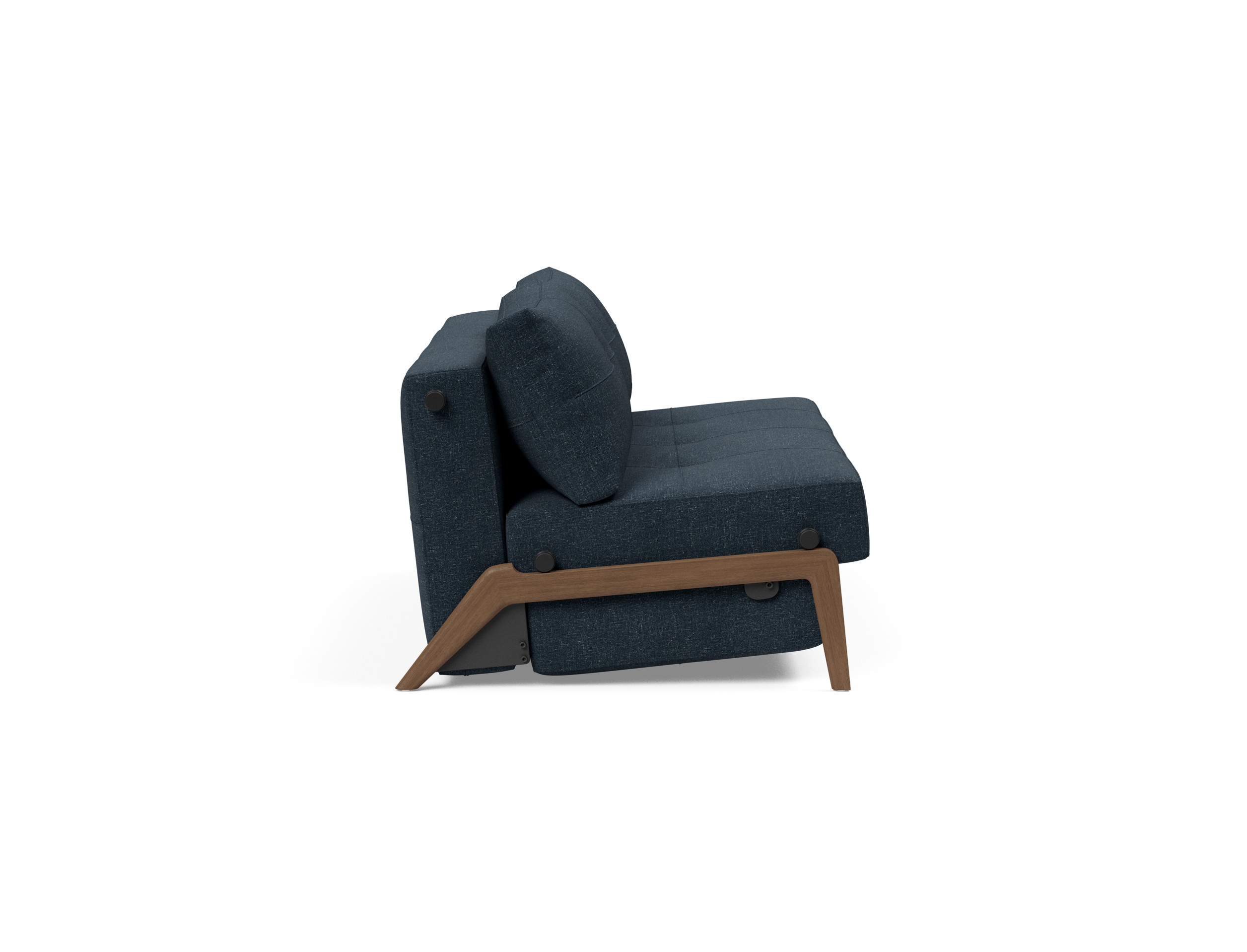 Cubed Deluxe Fabric Sofa Bed w/Dark Wood Legs, Queen Size