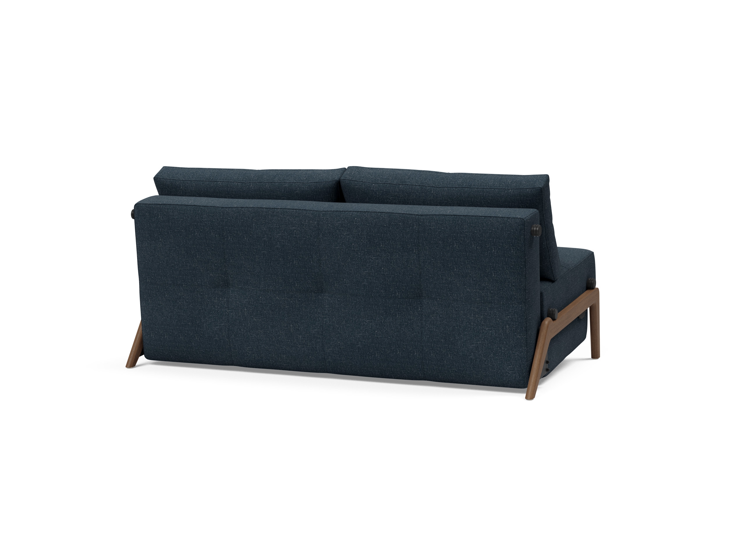Cubed Deluxe Fabric Sofa Bed w/Dark Wood Legs, Queen Size
