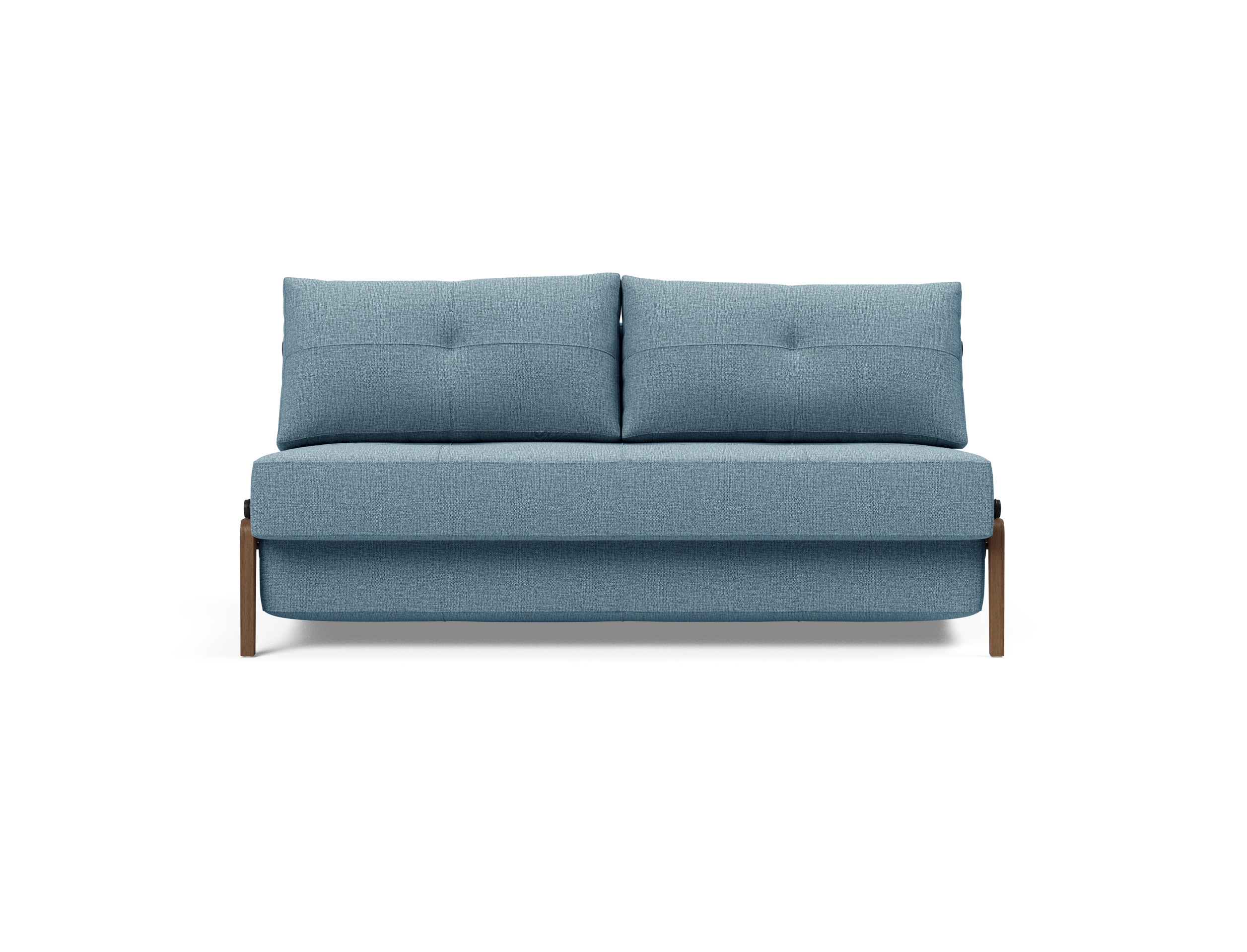 Cubed Deluxe Fabric Sofa Bed w/Dark Wood Legs, Queen Size