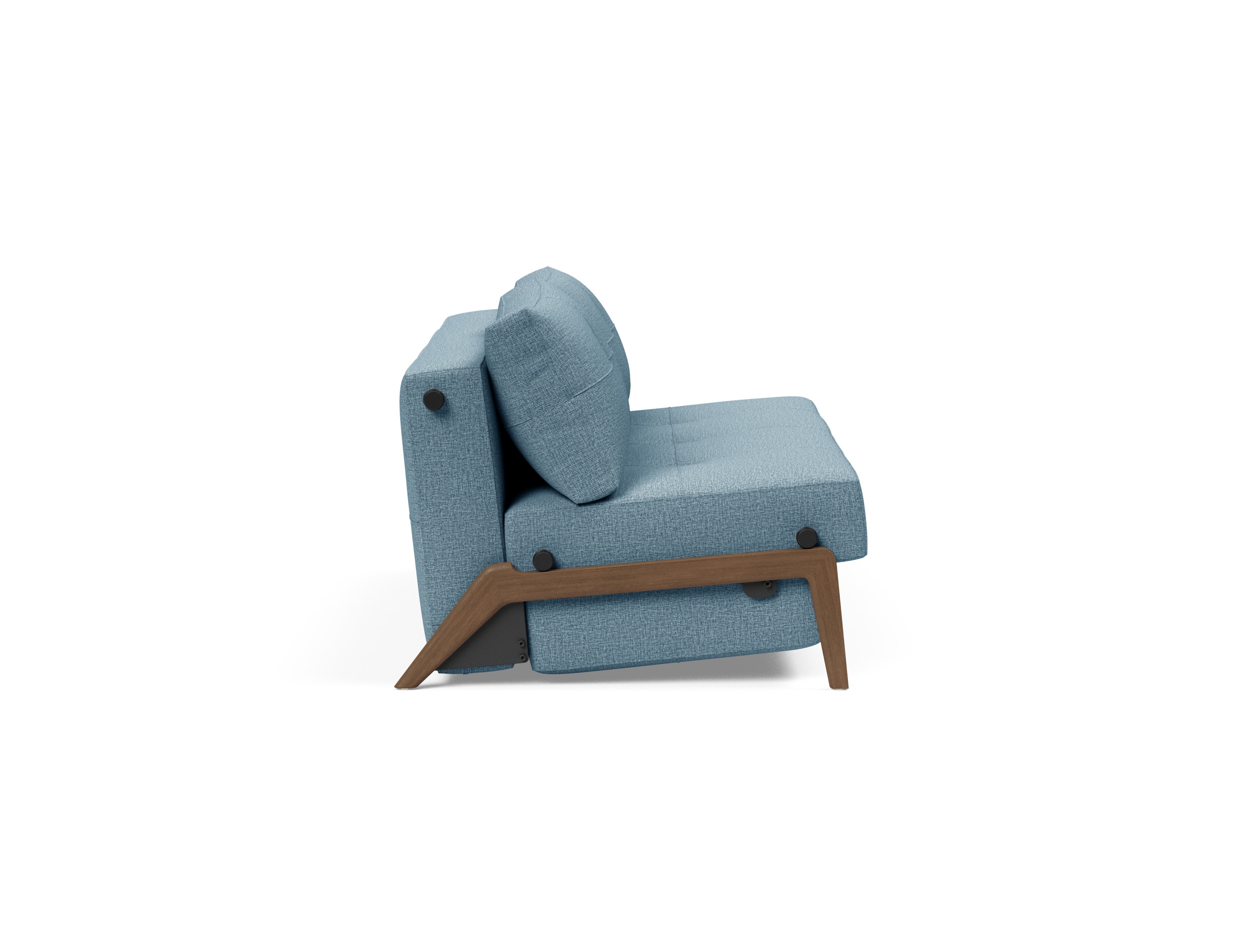 Cubed Deluxe Fabric Sofa Bed w/Dark Wood Legs, Queen Size