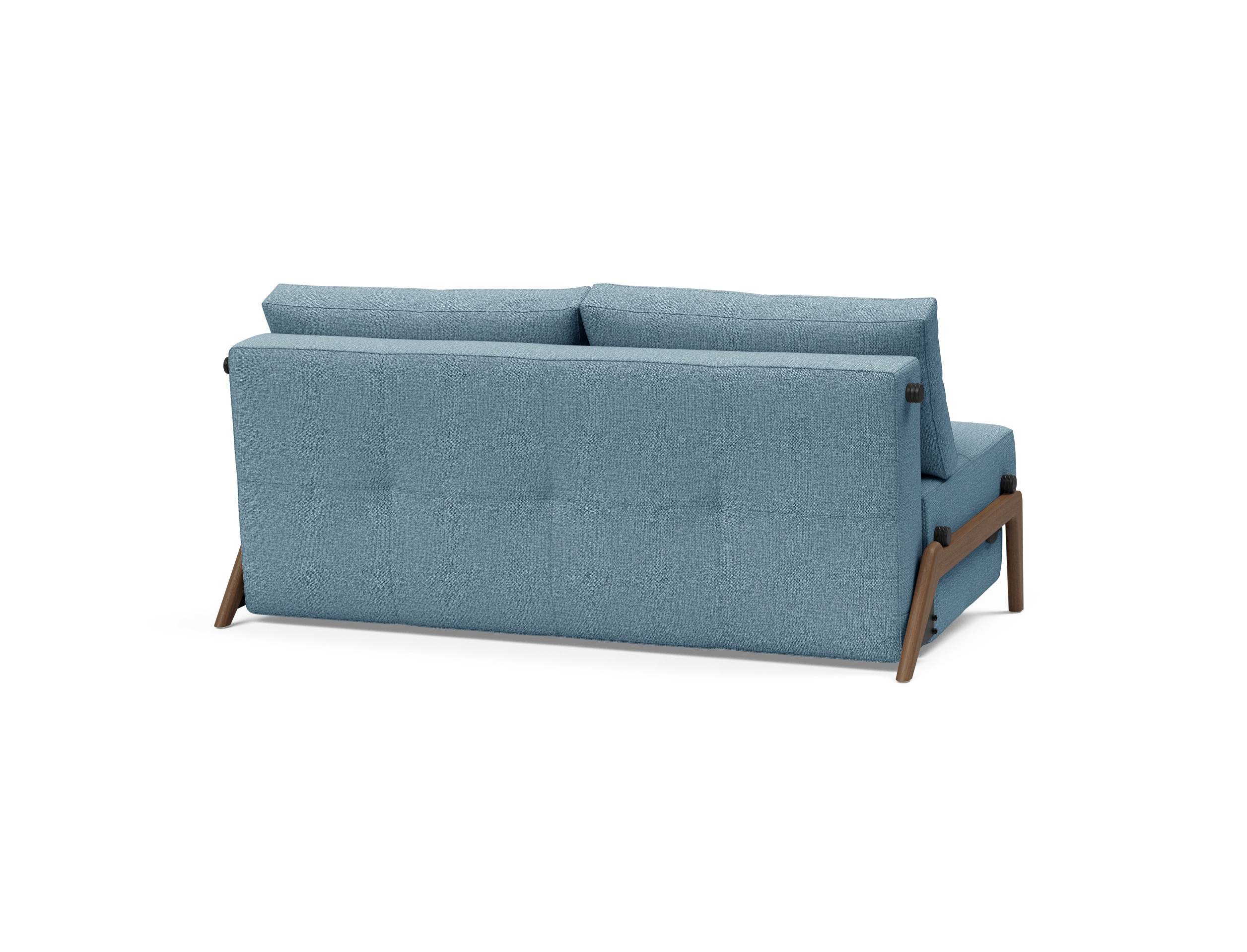 Cubed Deluxe Fabric Sofa Bed w/Dark Wood Legs, Queen Size