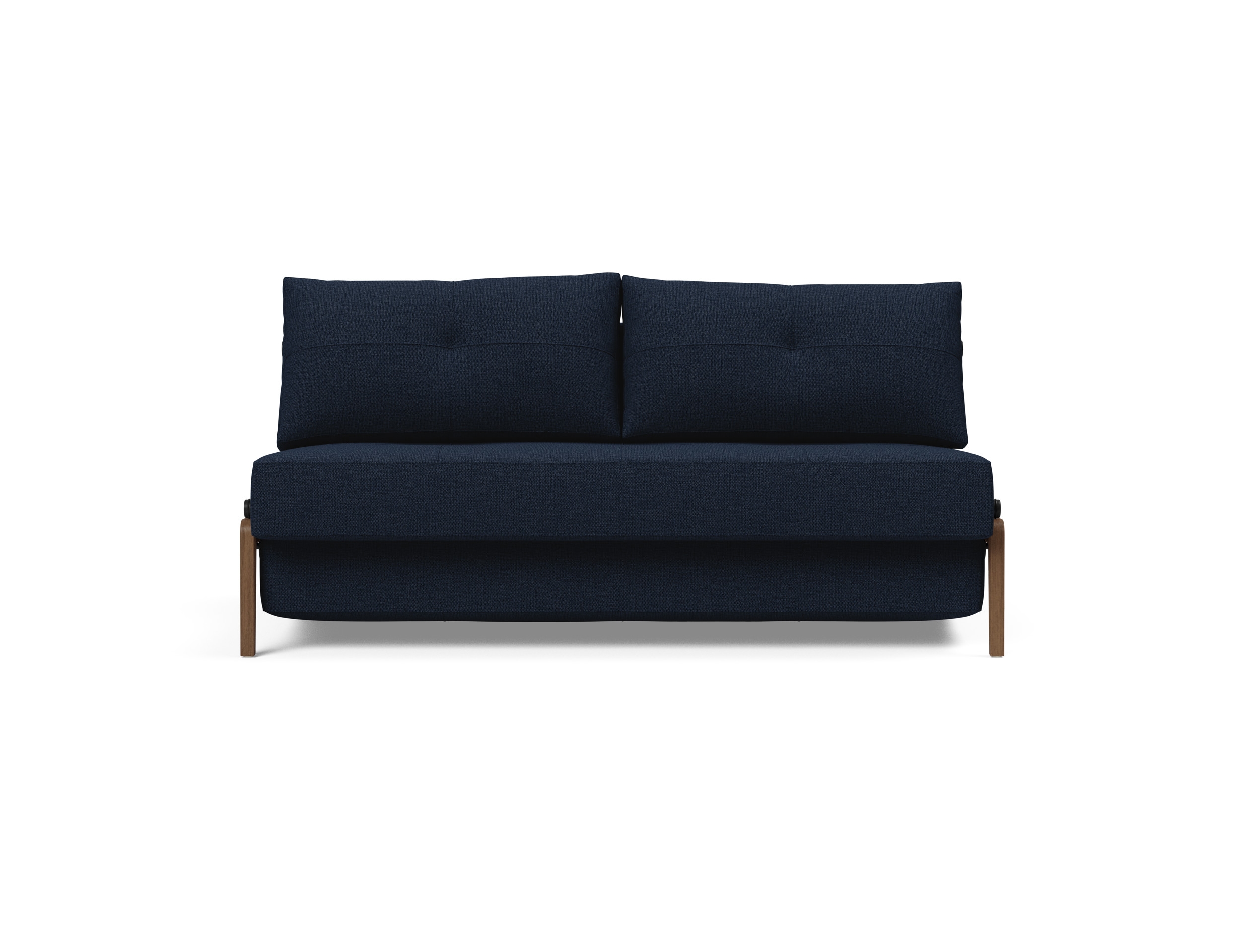 Cubed Deluxe Fabric Sofa Bed w/Dark Wood Legs, Queen Size