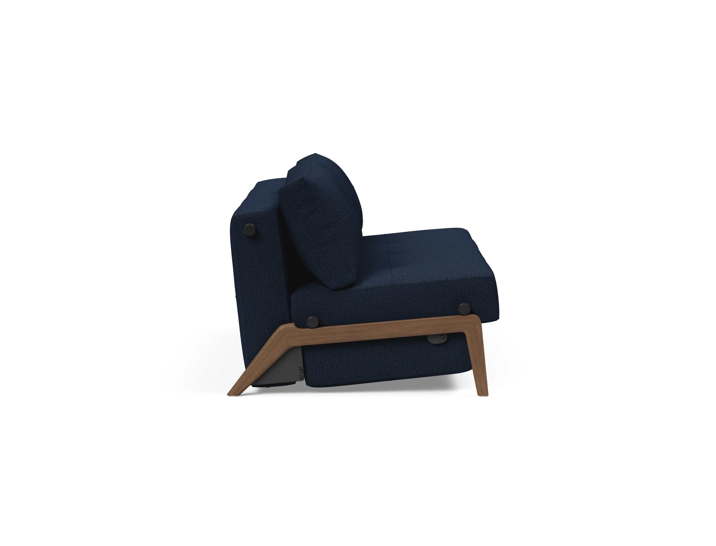 Cubed Deluxe Fabric Sofa Bed w/Dark Wood Legs, Queen Size