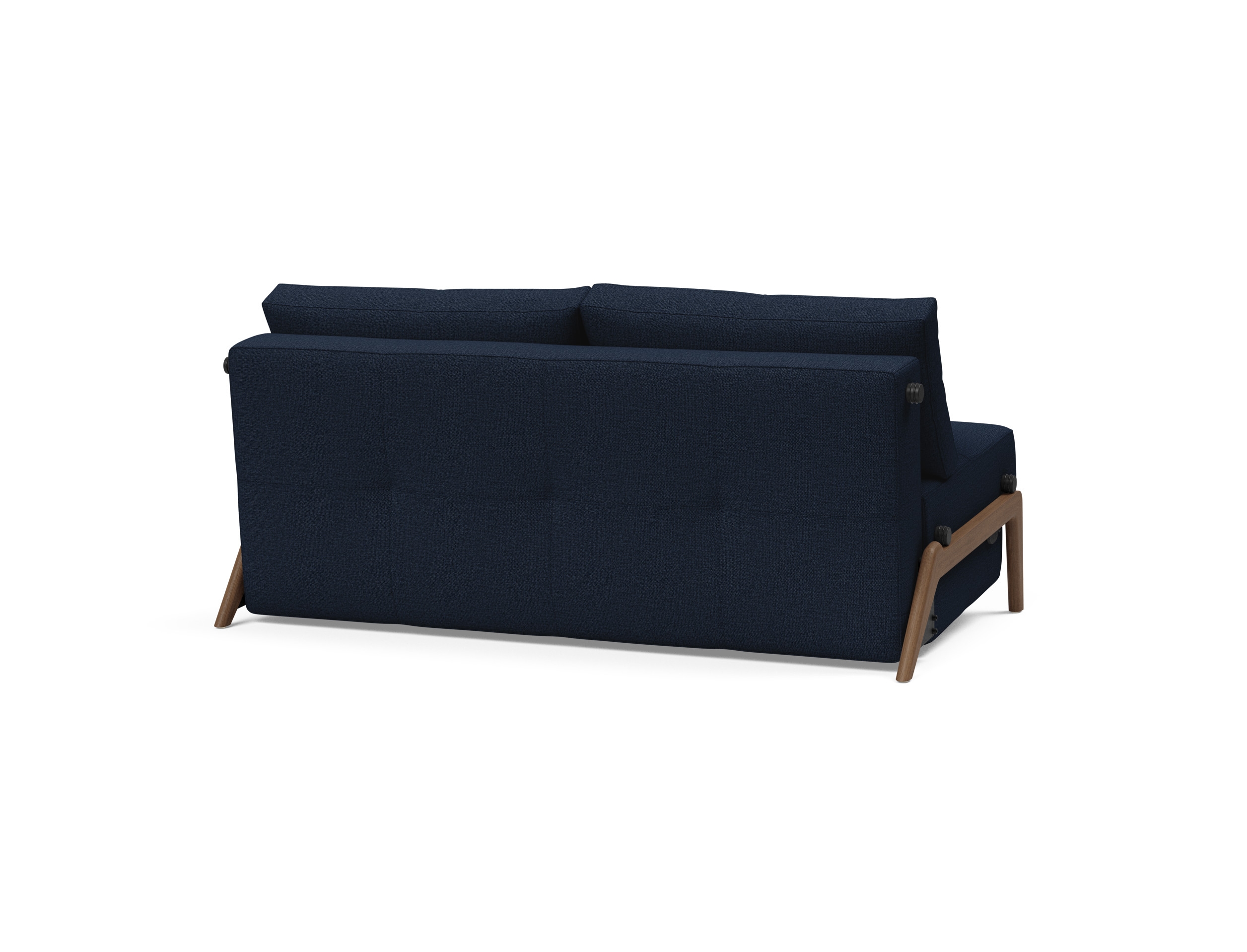 Cubed Deluxe Fabric Sofa Bed w/Dark Wood Legs, Queen Size