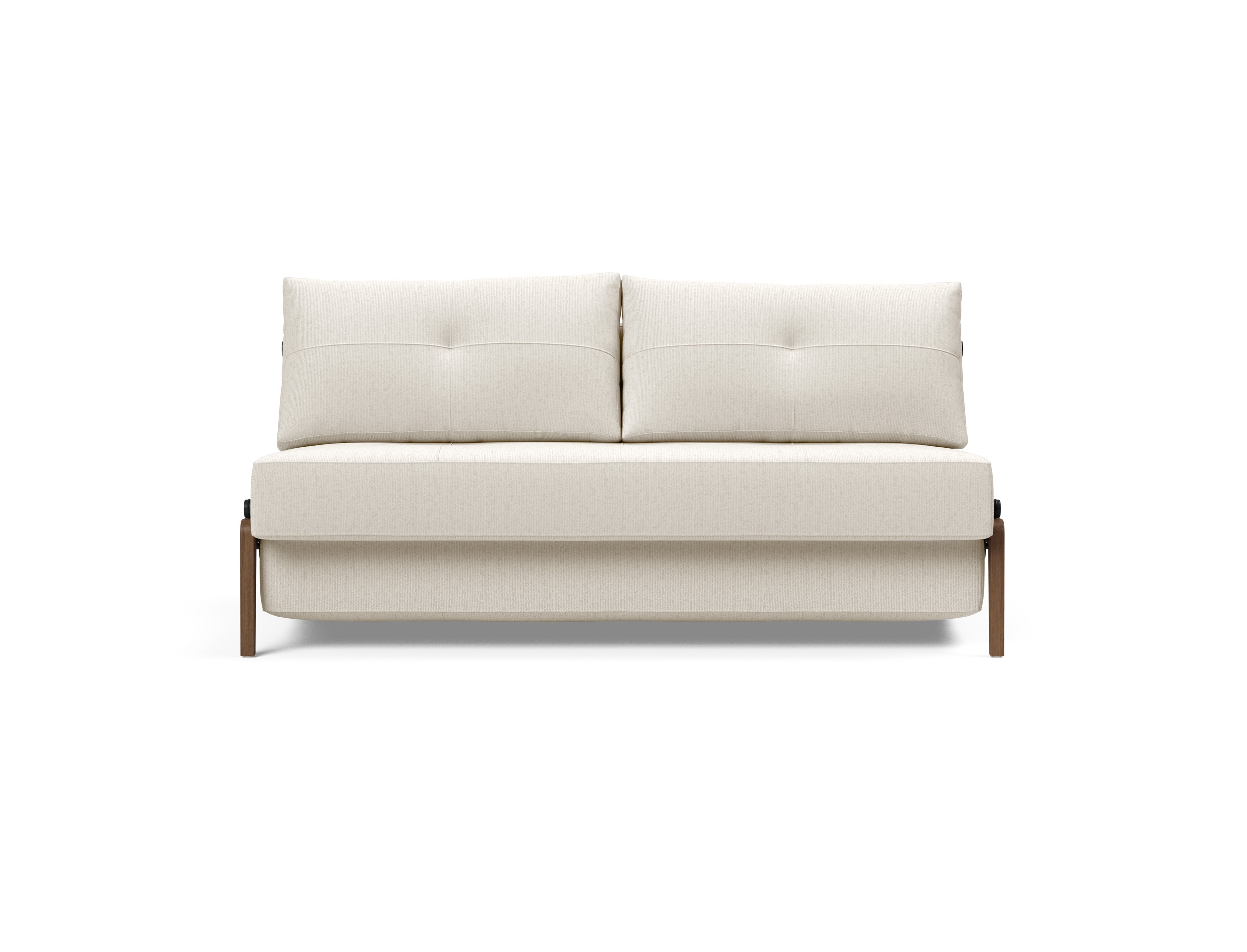 Cubed Deluxe Fabric Sofa Bed w/Dark Wood Legs, Queen Size